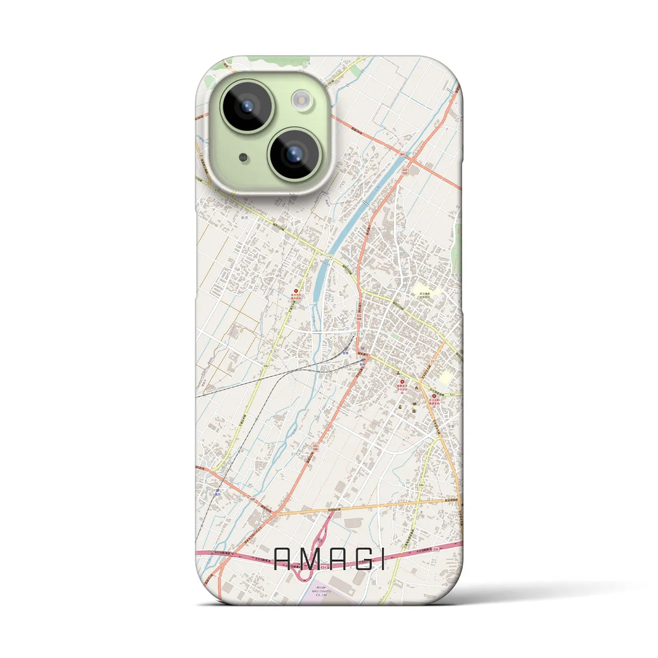 【甘木(福岡県)】地図柄iPhoneケース(バックカバータイプ)
