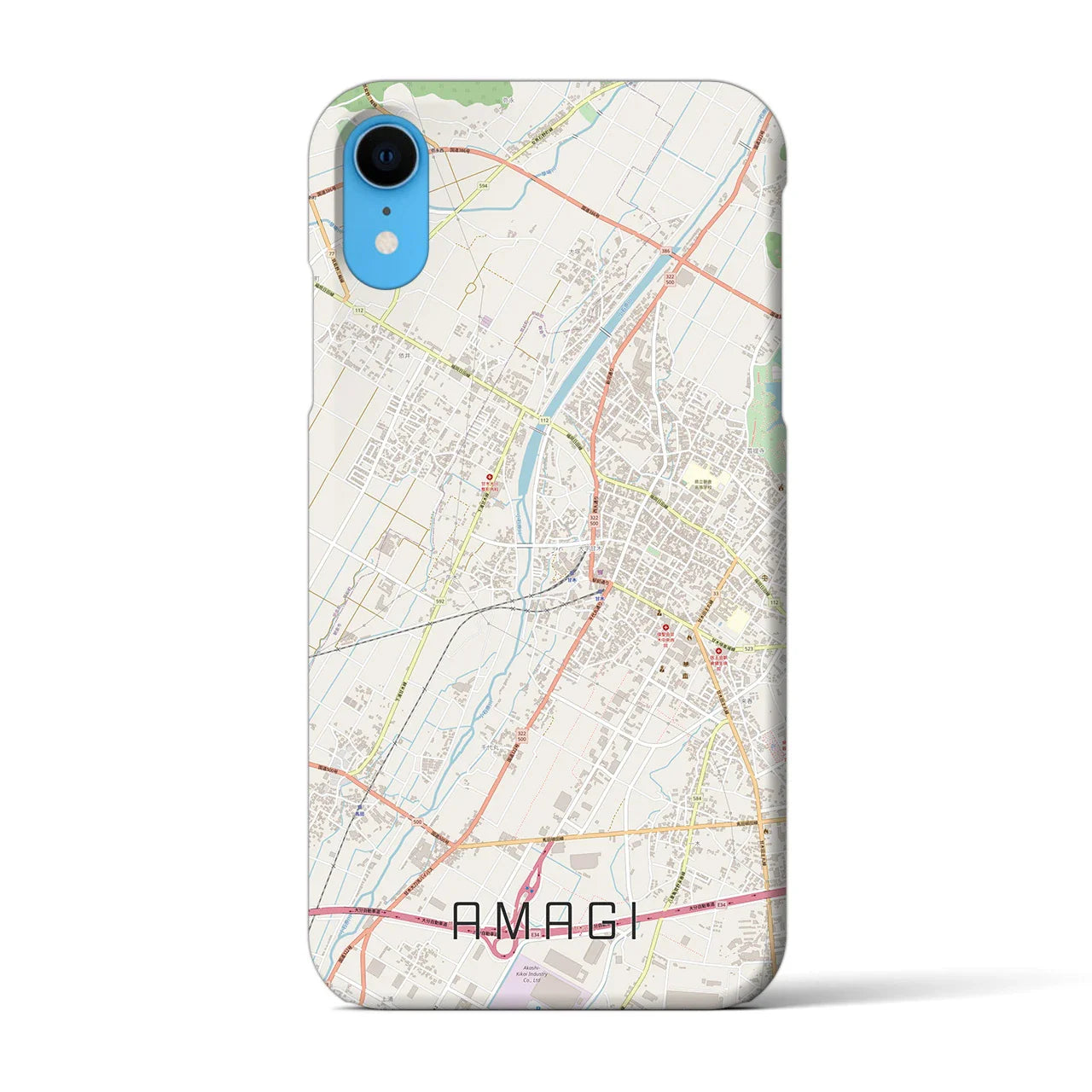 【甘木(福岡県)】地図柄iPhoneケース(バックカバータイプ)