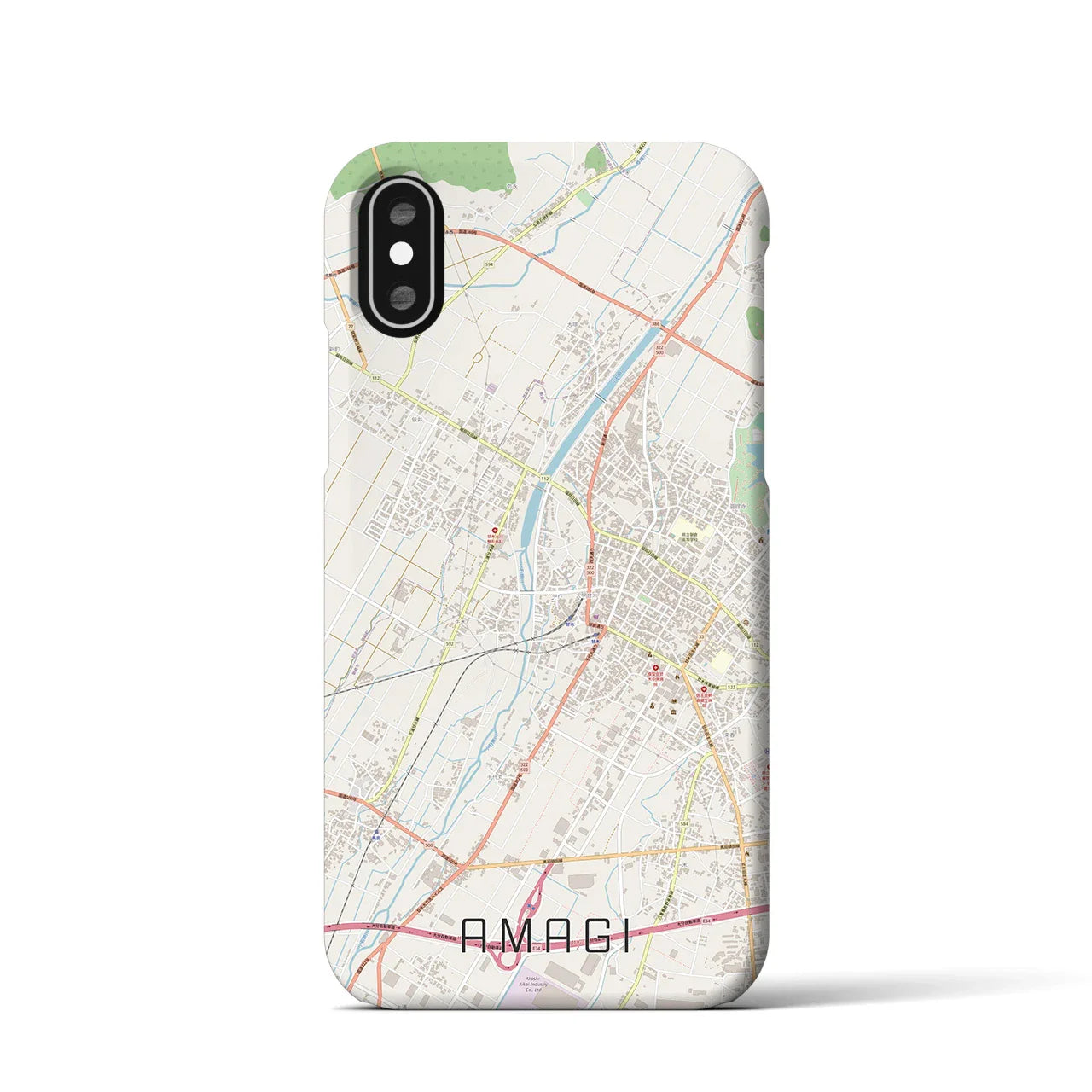 【甘木(福岡県)】地図柄iPhoneケース(バックカバータイプ)