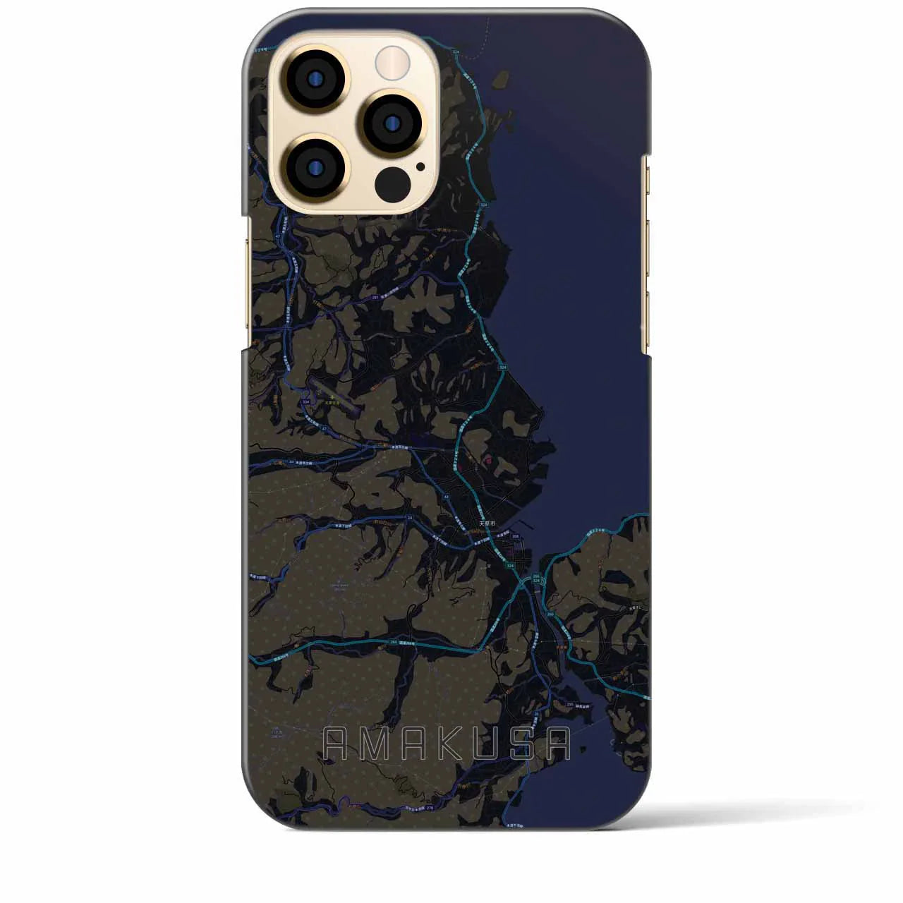 【天草(熊本県)】地図柄iPhoneケース(バックカバータイプ)
