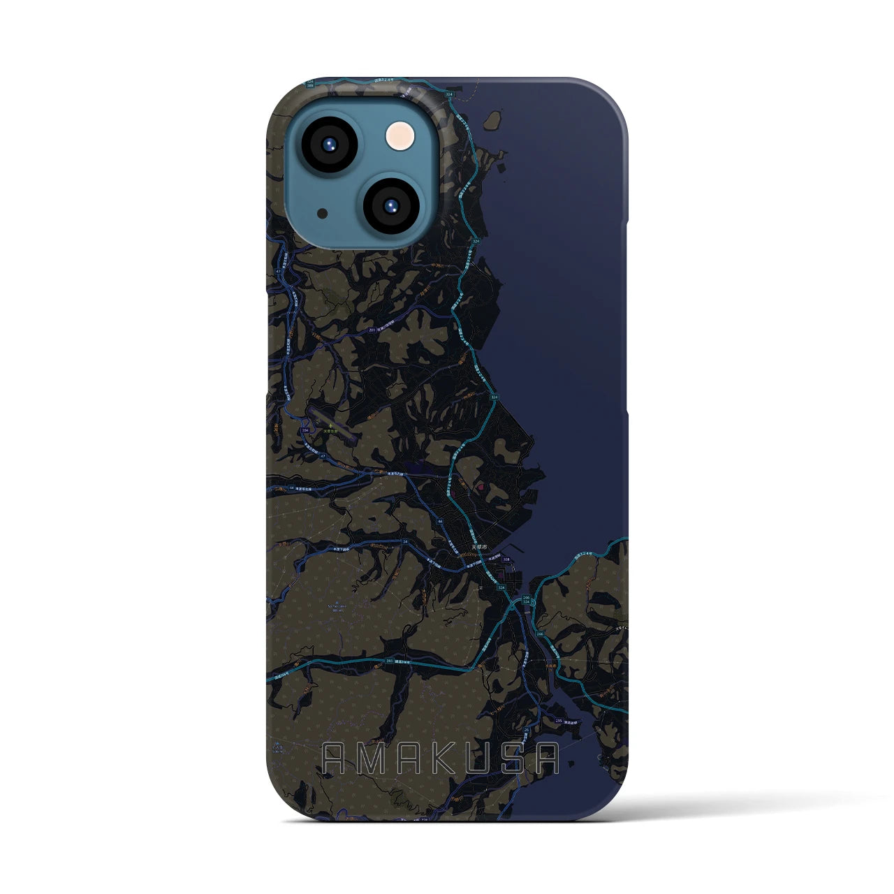 【天草(熊本県)】地図柄iPhoneケース(バックカバータイプ)