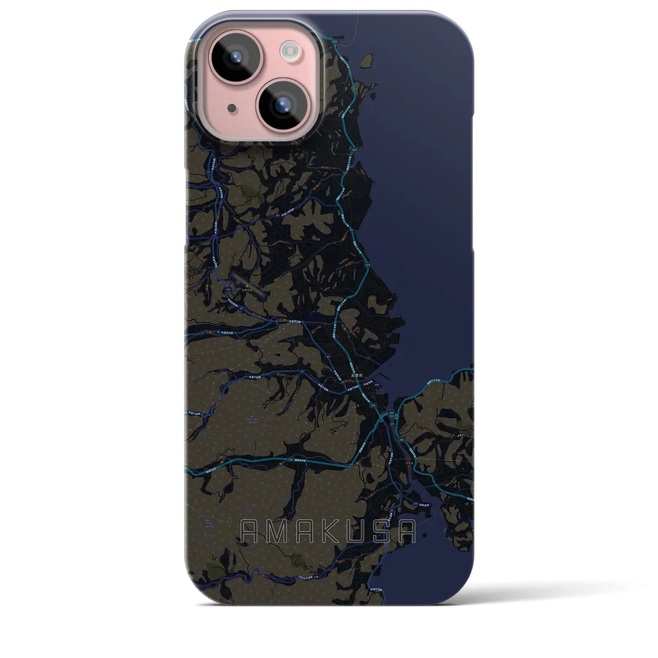 【天草(熊本県)】地図柄iPhoneケース(バックカバータイプ)