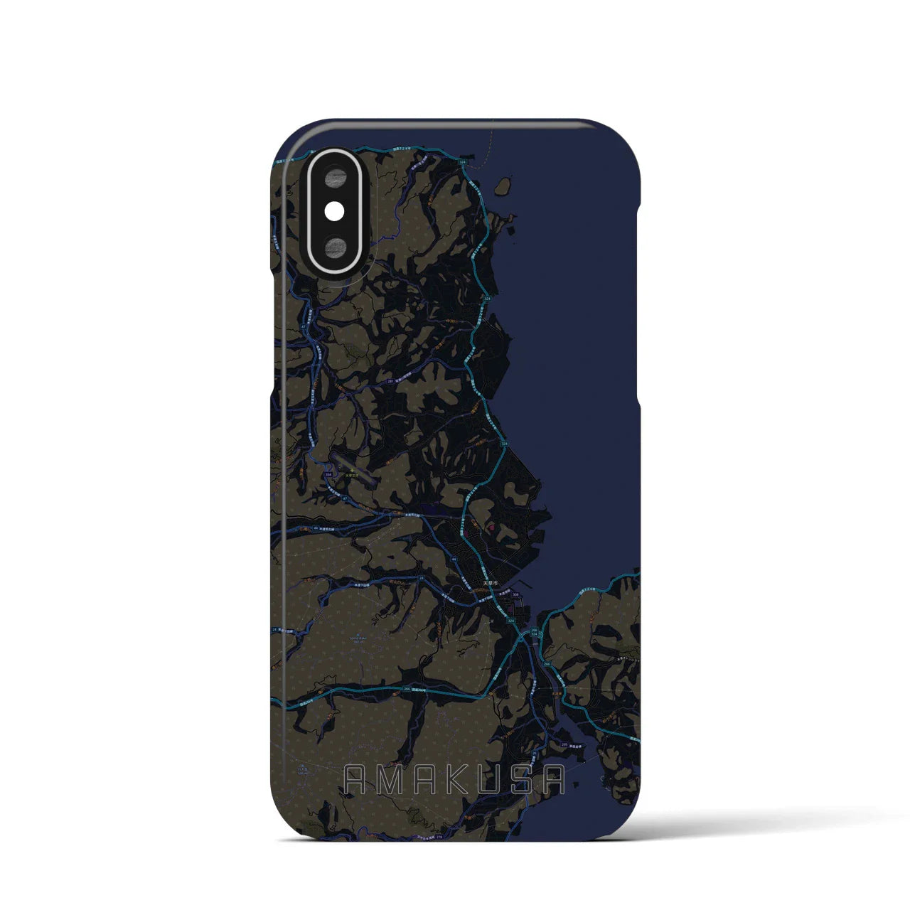 【天草(熊本県)】地図柄iPhoneケース(バックカバータイプ)