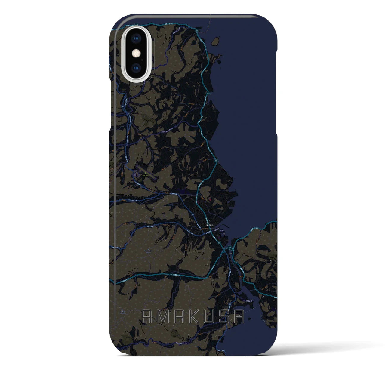 【天草(熊本県)】地図柄iPhoneケース(バックカバータイプ)
