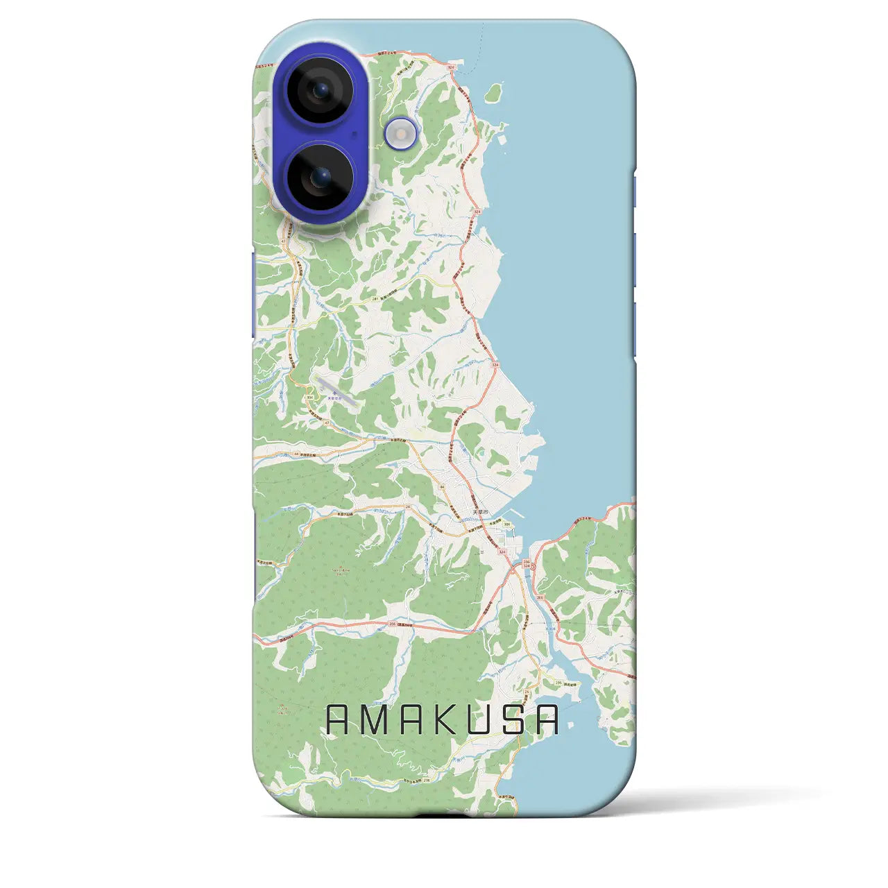 【天草(熊本県)】地図柄iPhoneケース(バックカバータイプ)ブラック・iPhone 16 Pro Max 用