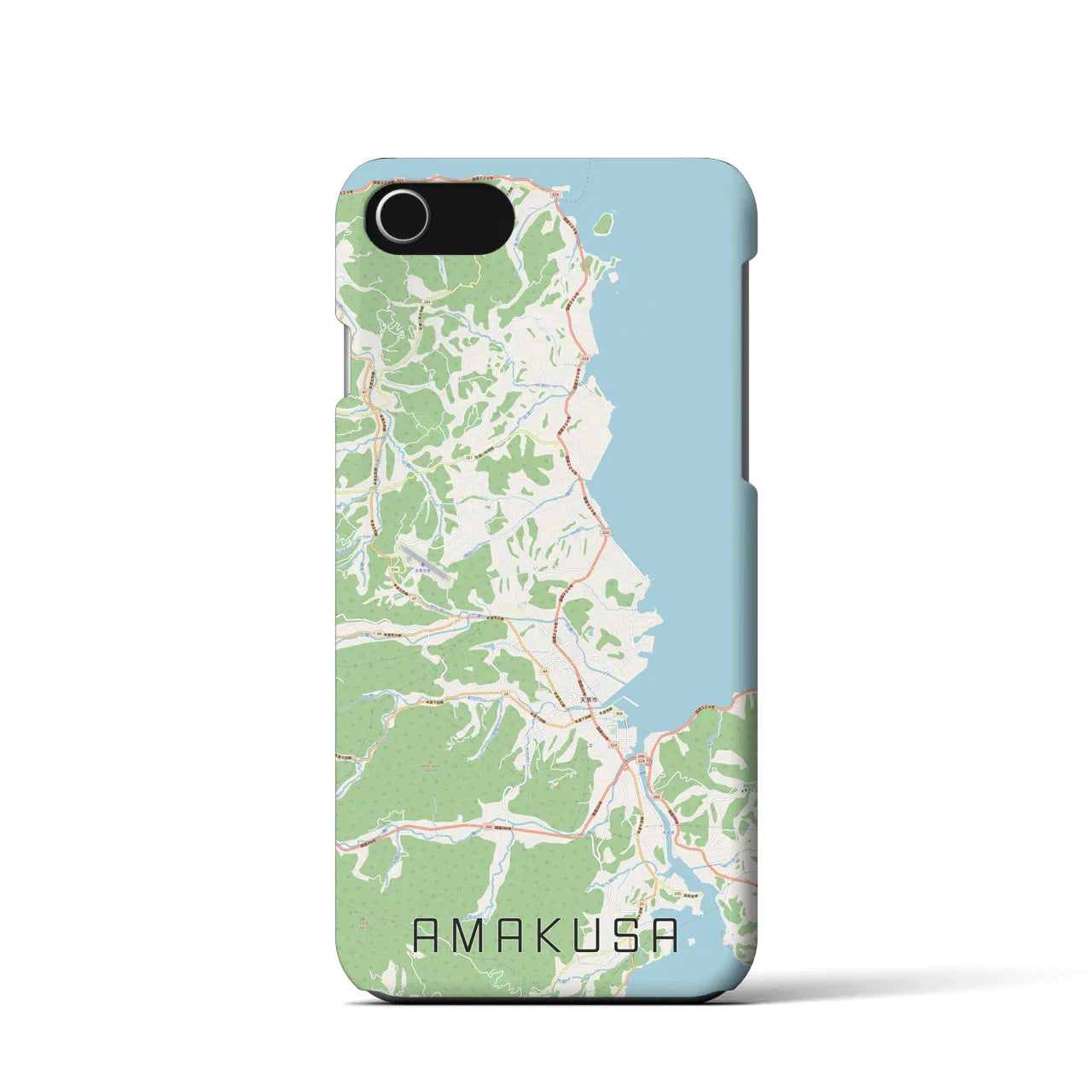 【天草(熊本県)】地図柄iPhoneケース(バックカバータイプ)