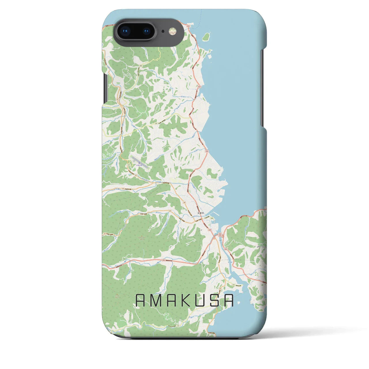 【天草(熊本県)】地図柄iPhoneケース(バックカバータイプ)