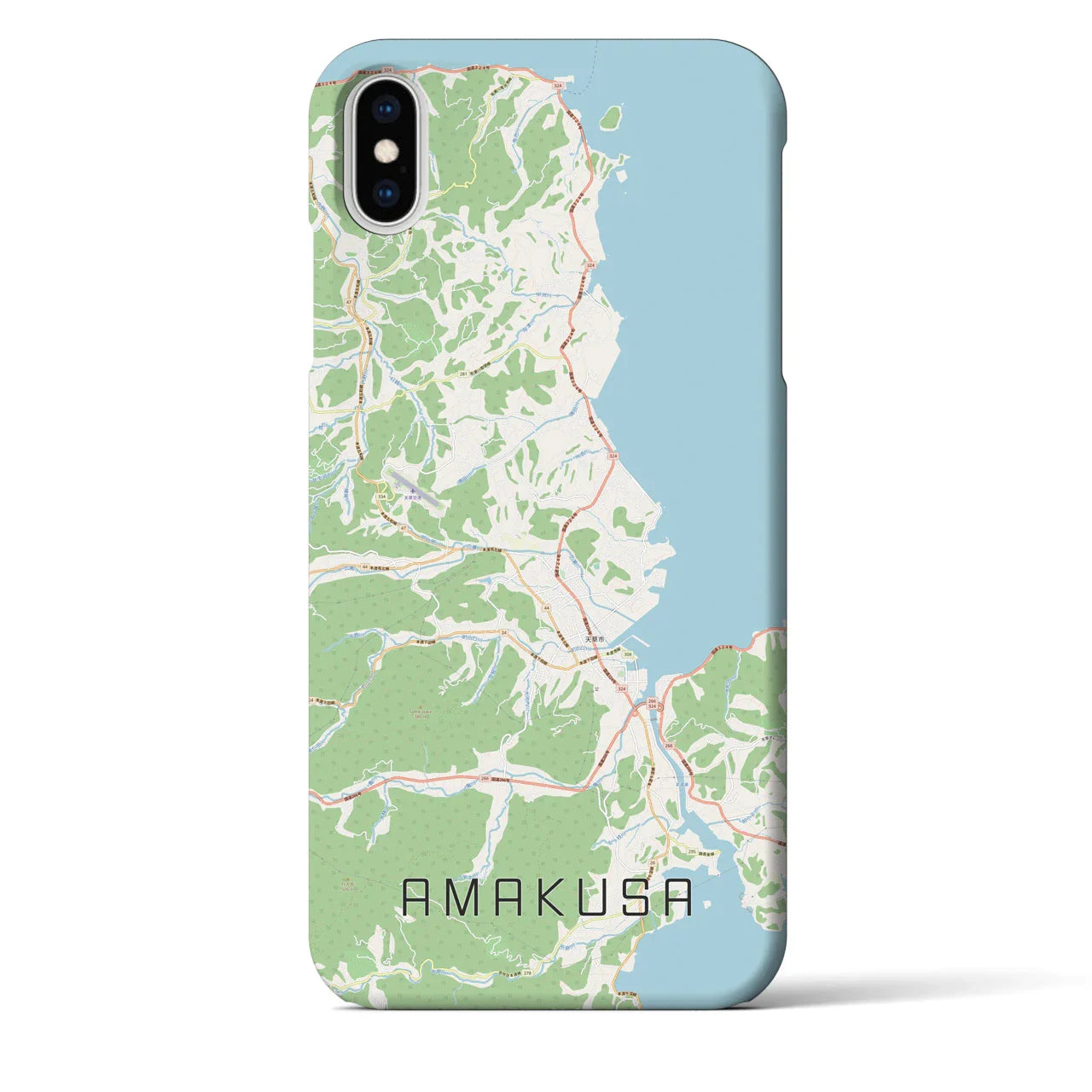 【天草(熊本県)】地図柄iPhoneケース(バックカバータイプ)