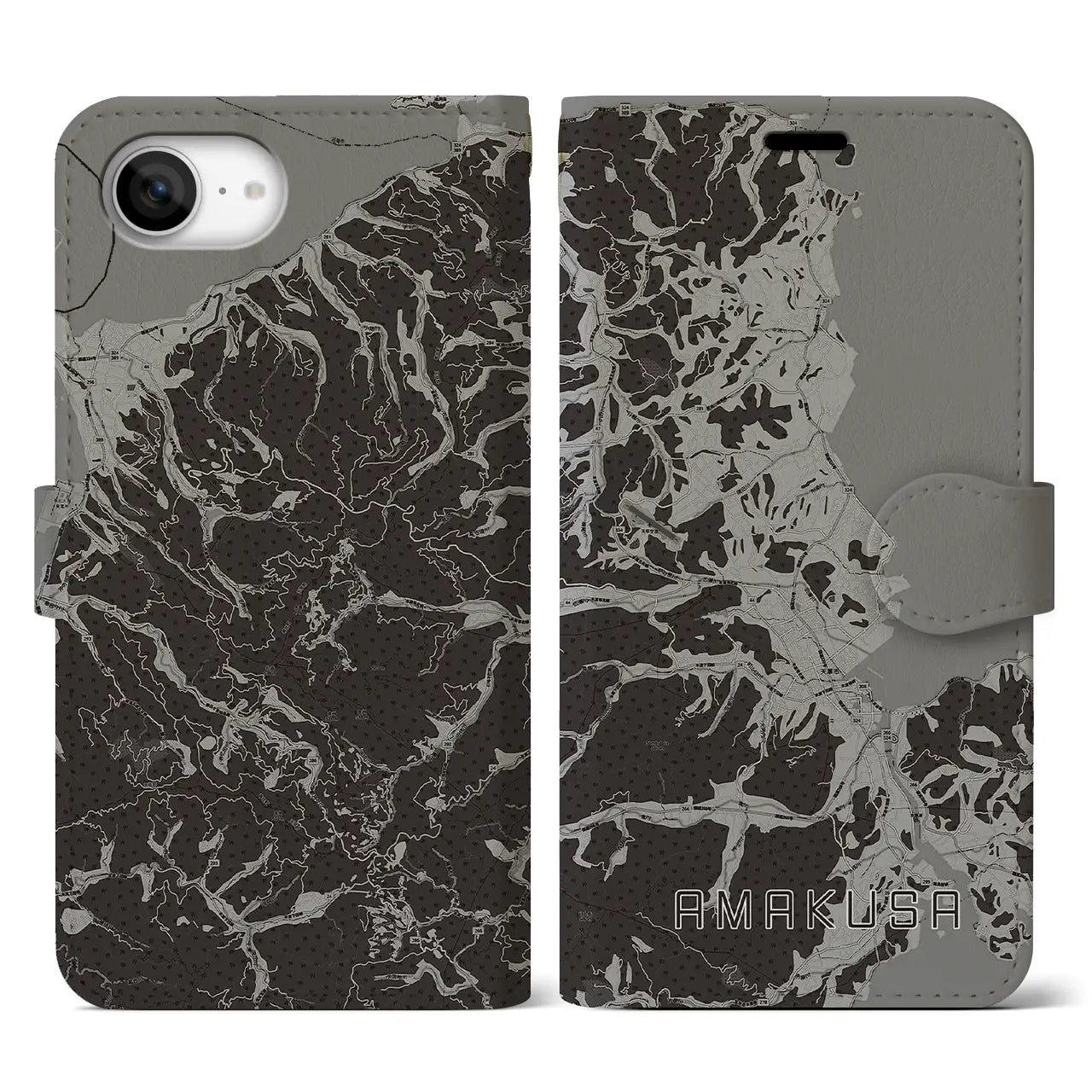 【天草(熊本県)】地図柄iPhoneケース(手帳タイプ)