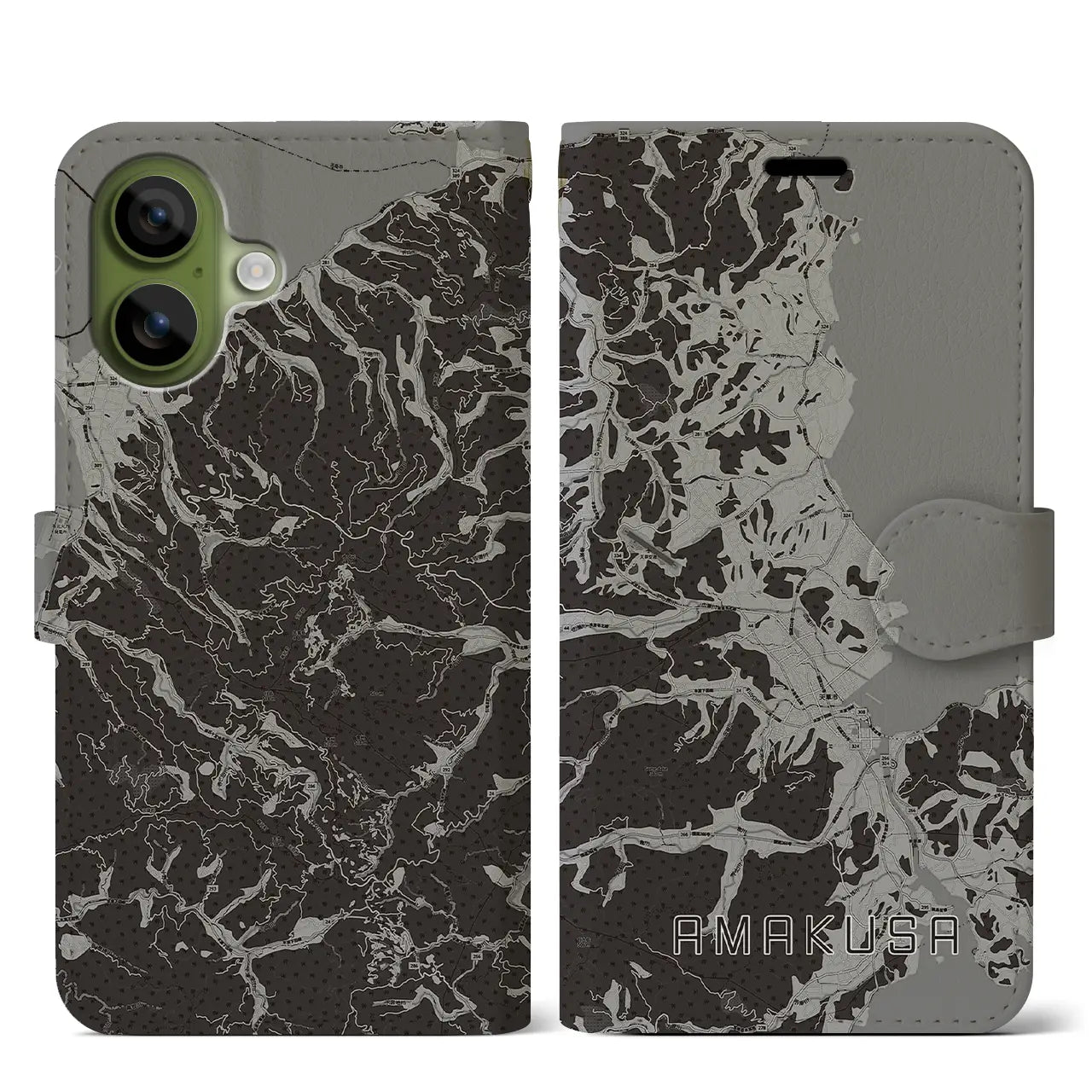 【天草(熊本県)】地図柄iPhoneケース(手帳タイプ)