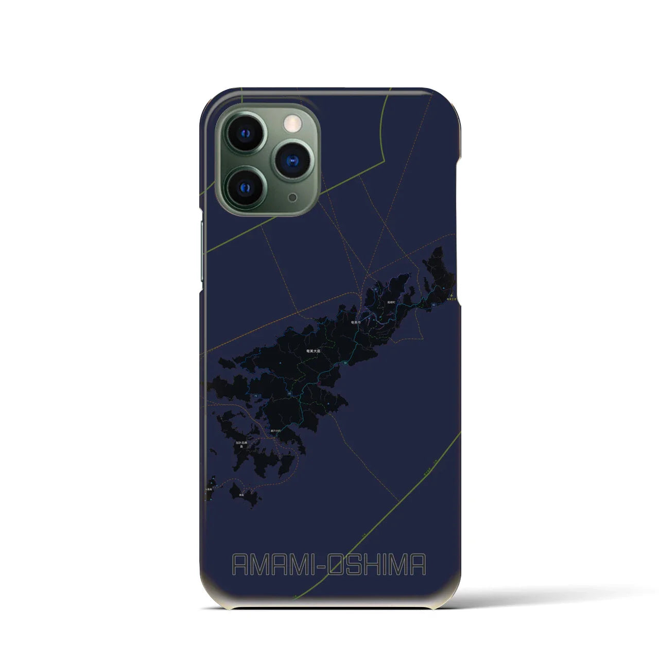 【奄美大島(鹿児島県)】地図柄iPhoneケース(バックカバータイプ)