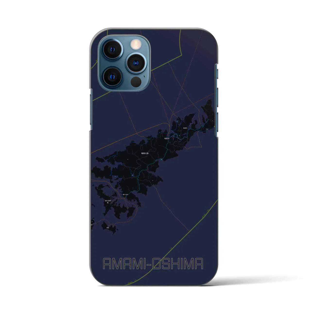 【奄美大島(鹿児島県)】地図柄iPhoneケース(バックカバータイプ)