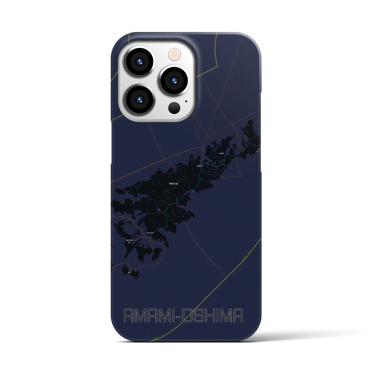 【奄美大島(鹿児島県)】地図柄iPhoneケース(バックカバータイプ)