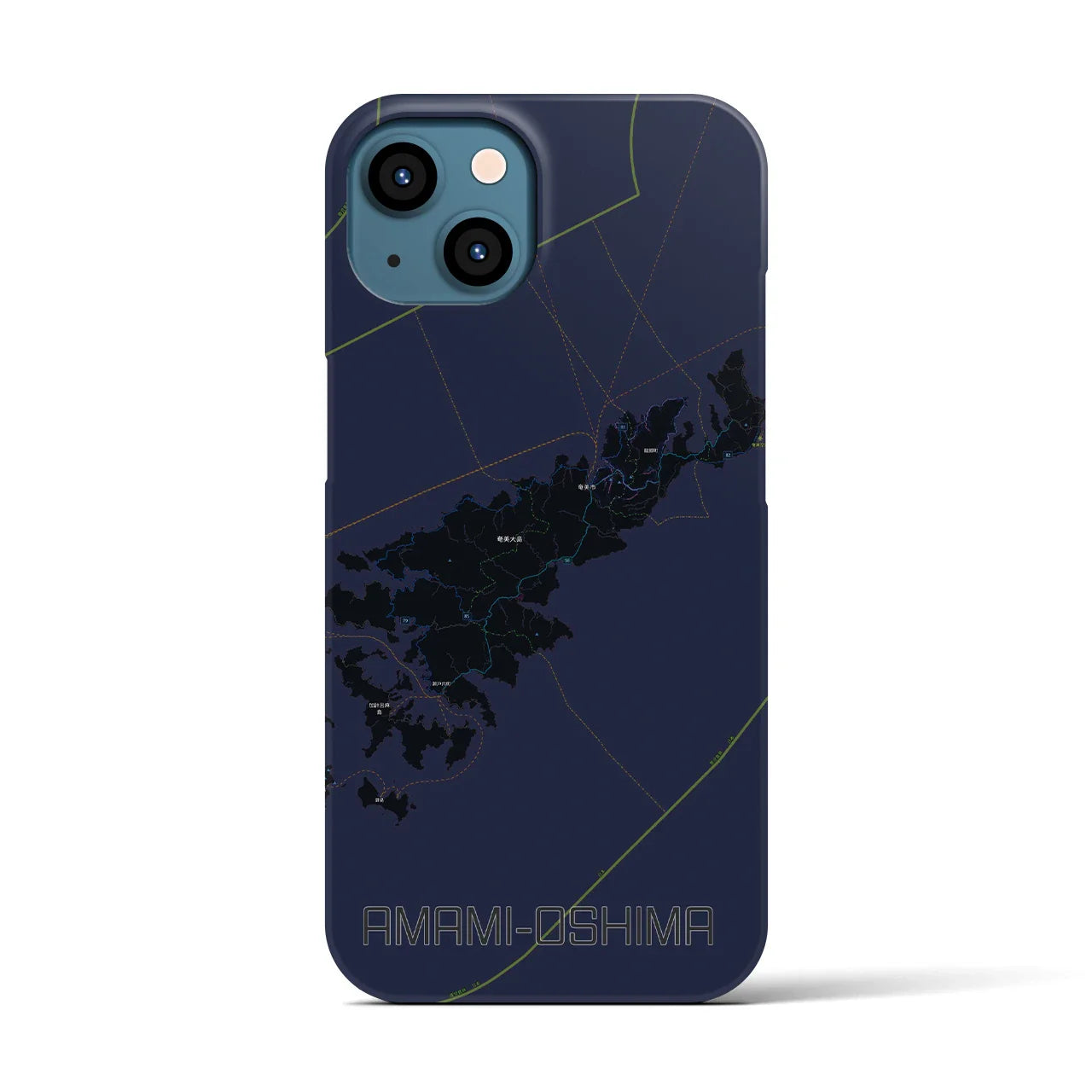 【奄美大島(鹿児島県)】地図柄iPhoneケース(バックカバータイプ)