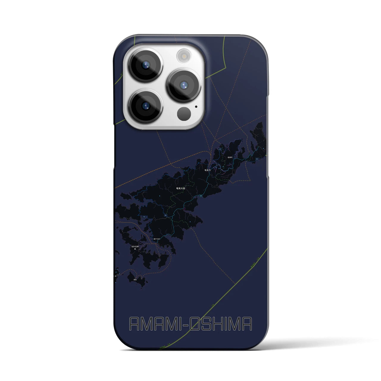 【奄美大島(鹿児島県)】地図柄iPhoneケース(バックカバータイプ)