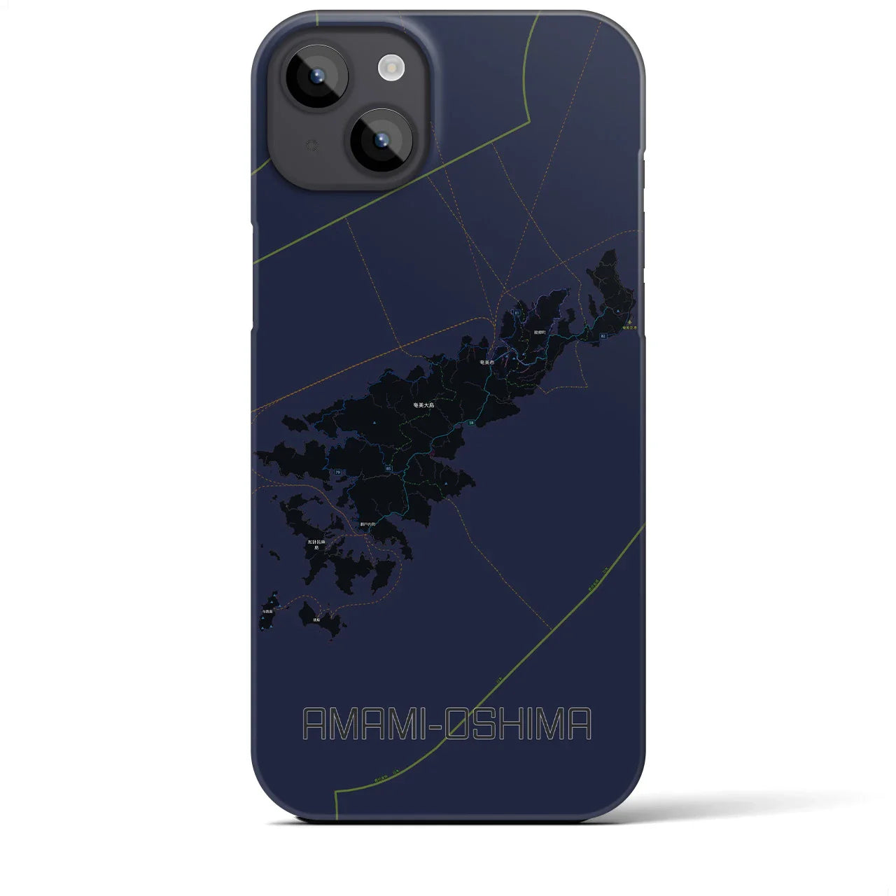 【奄美大島(鹿児島県)】地図柄iPhoneケース(バックカバータイプ)