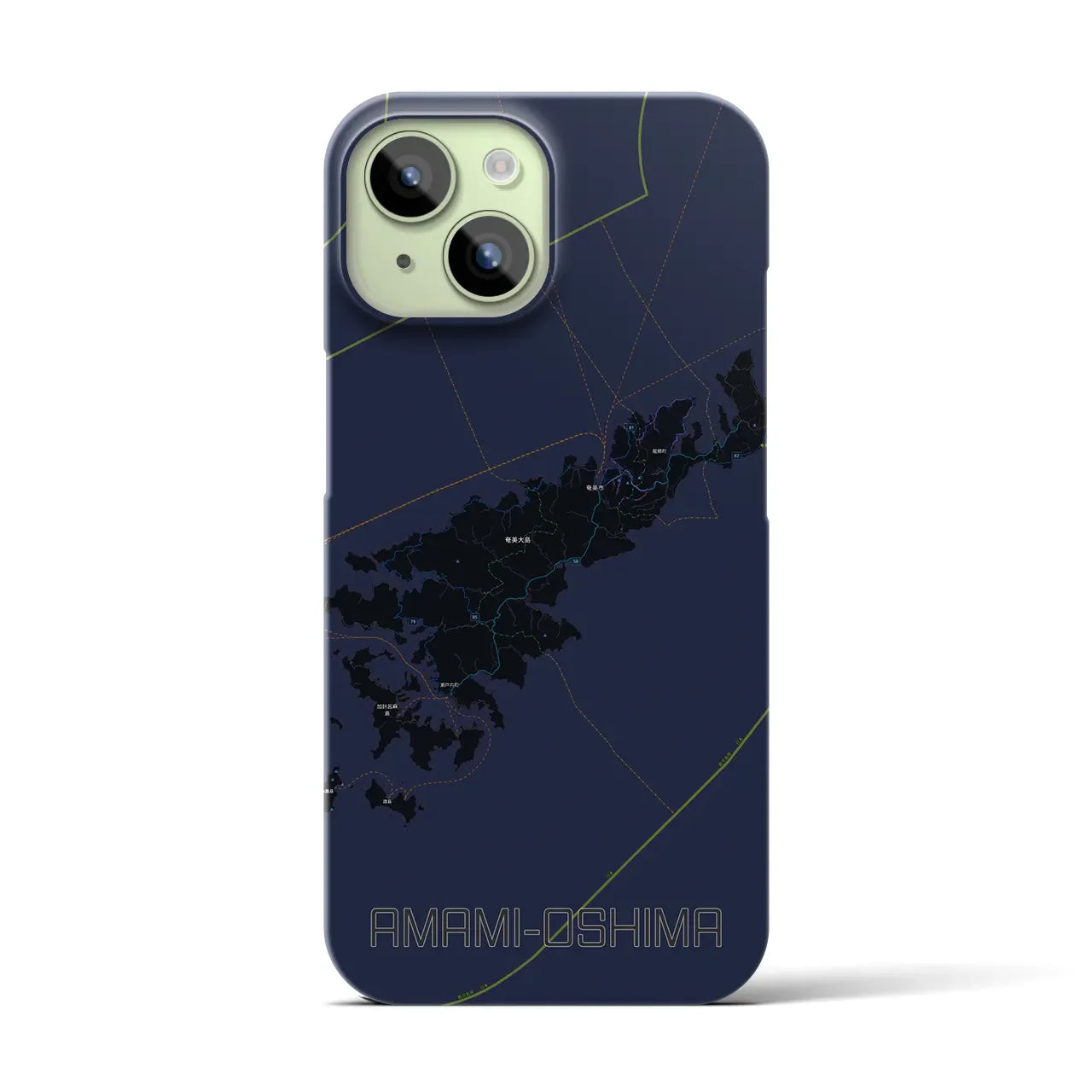 【奄美大島(鹿児島県)】地図柄iPhoneケース(バックカバータイプ)