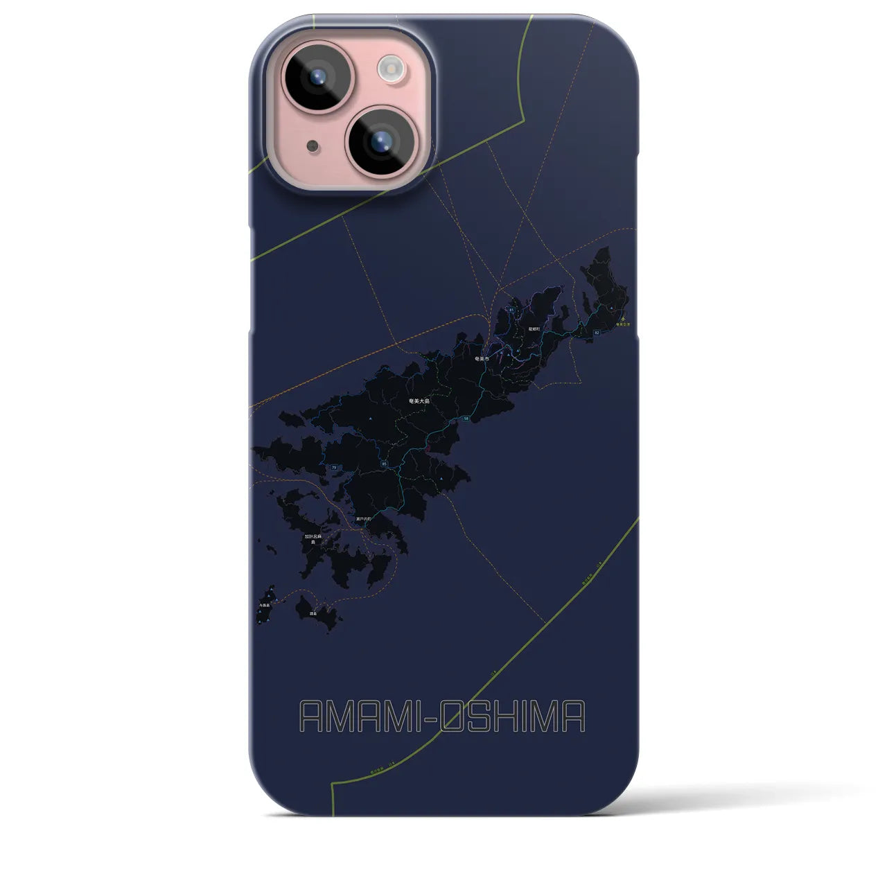 【奄美大島(鹿児島県)】地図柄iPhoneケース(バックカバータイプ)