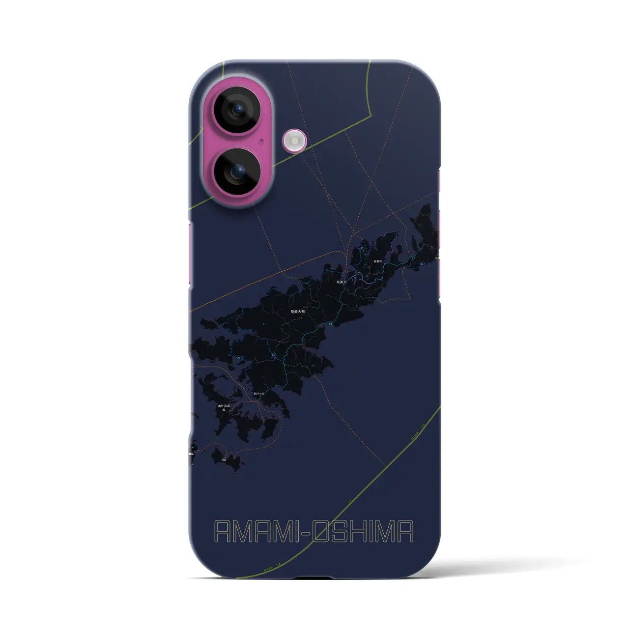【奄美大島(鹿児島県)】地図柄iPhoneケース(バックカバータイプ)