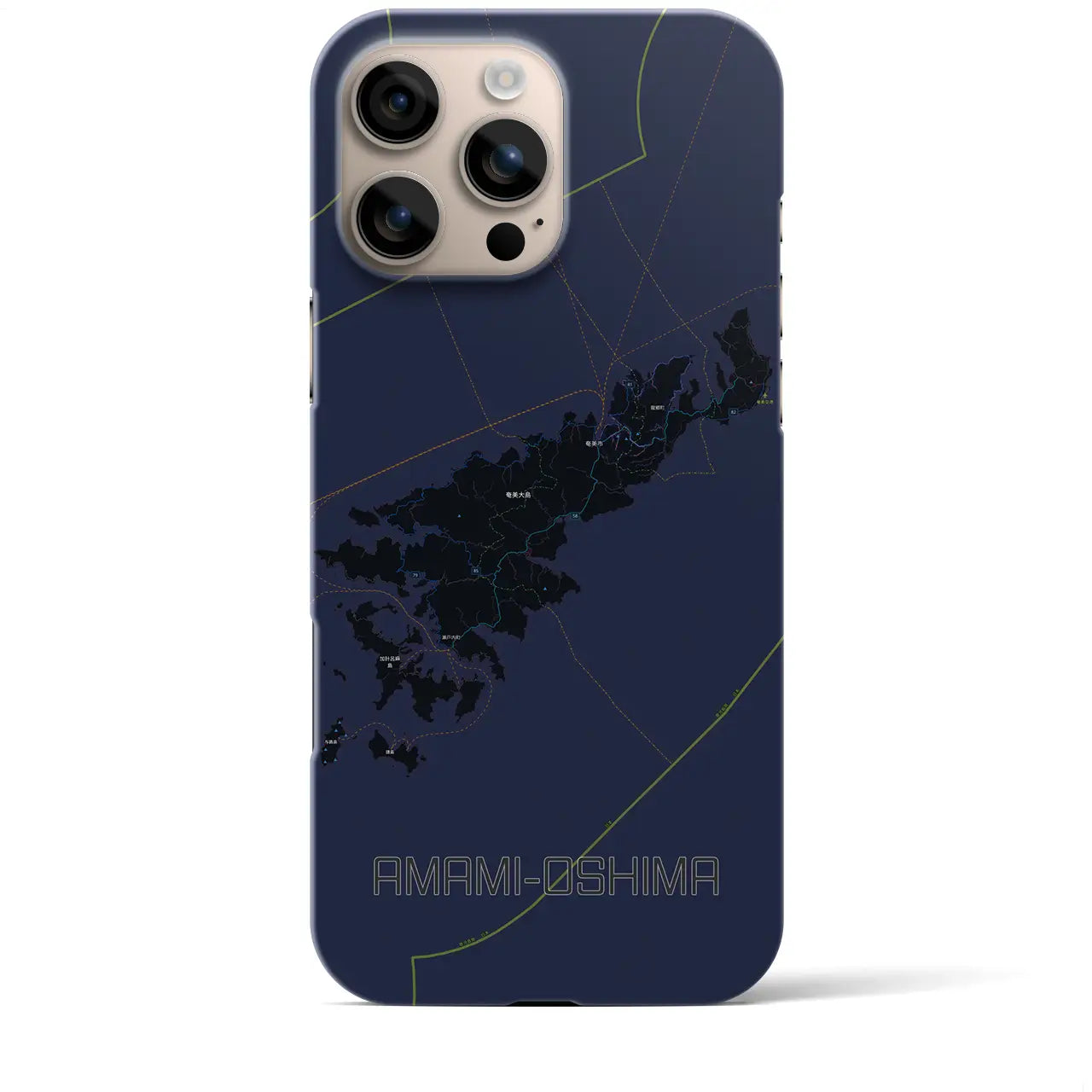 【奄美大島(鹿児島県)】地図柄iPhoneケース(バックカバータイプ)