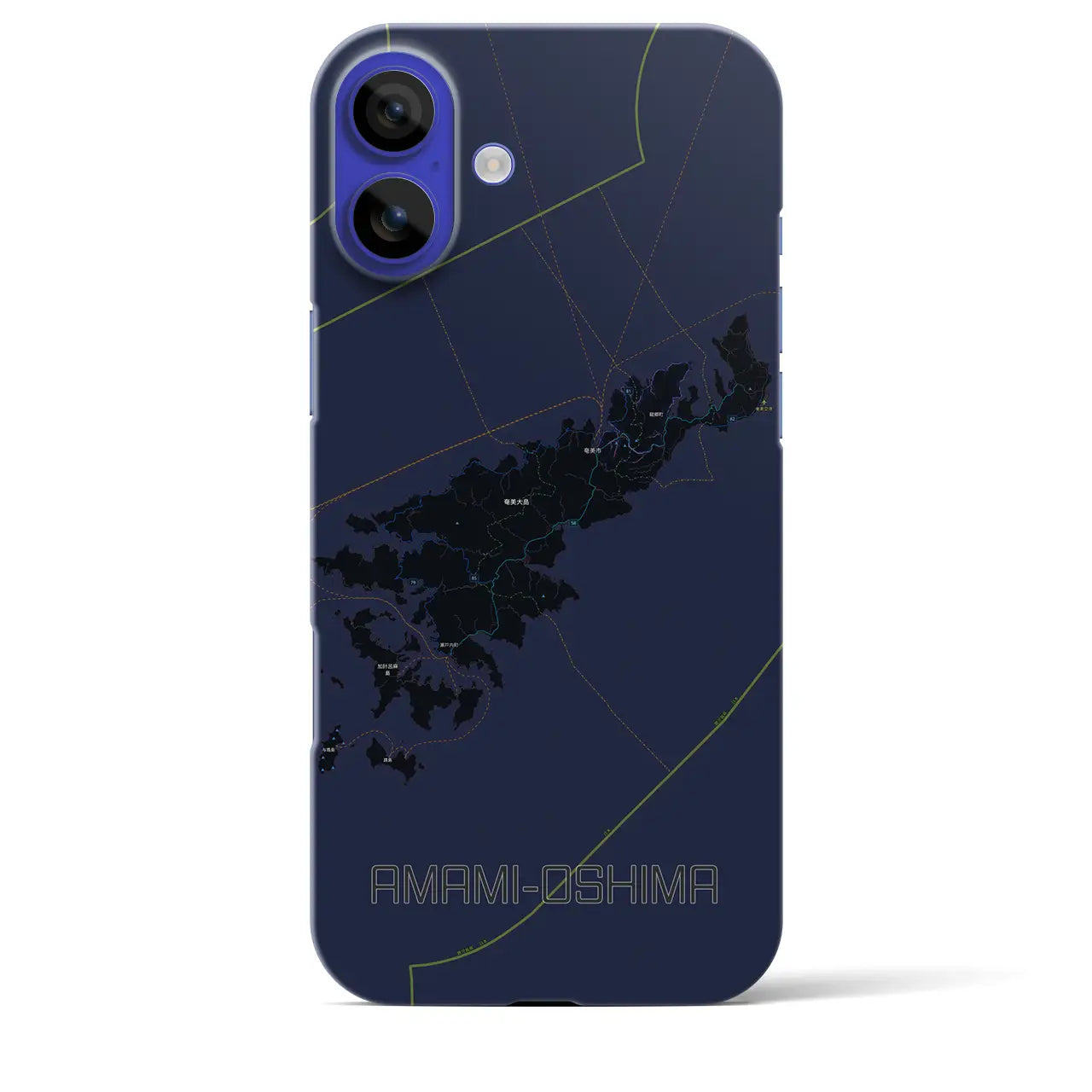 【奄美大島(鹿児島県)】地図柄iPhoneケース(バックカバータイプ)