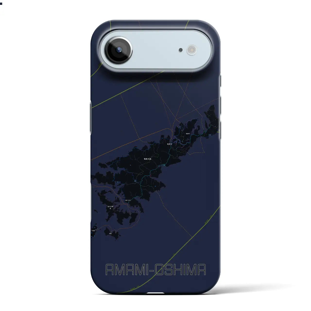 【奄美大島(鹿児島県)】地図柄iPhoneケース(バックカバータイプ)