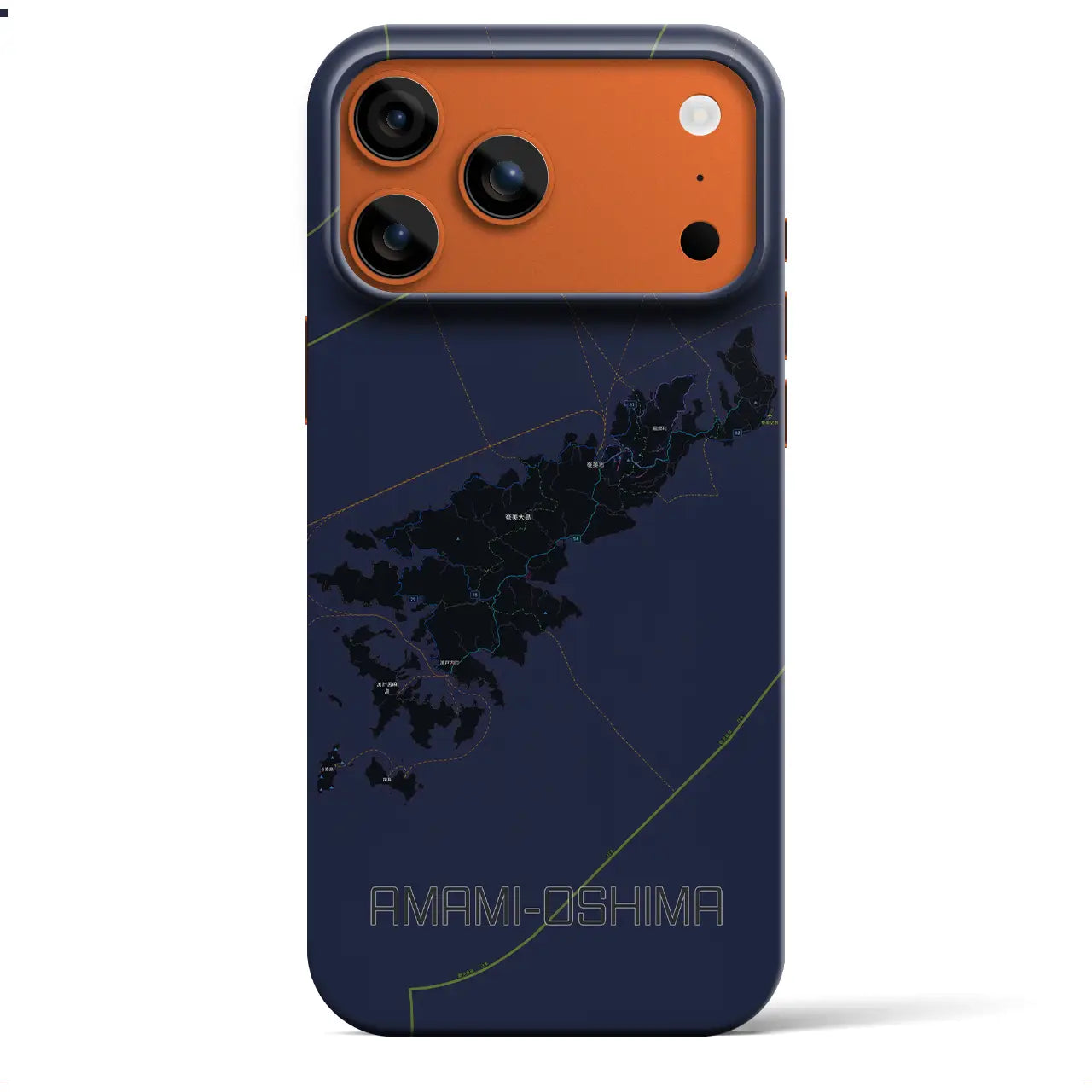 【奄美大島(鹿児島県)】地図柄iPhoneケース(バックカバータイプ)