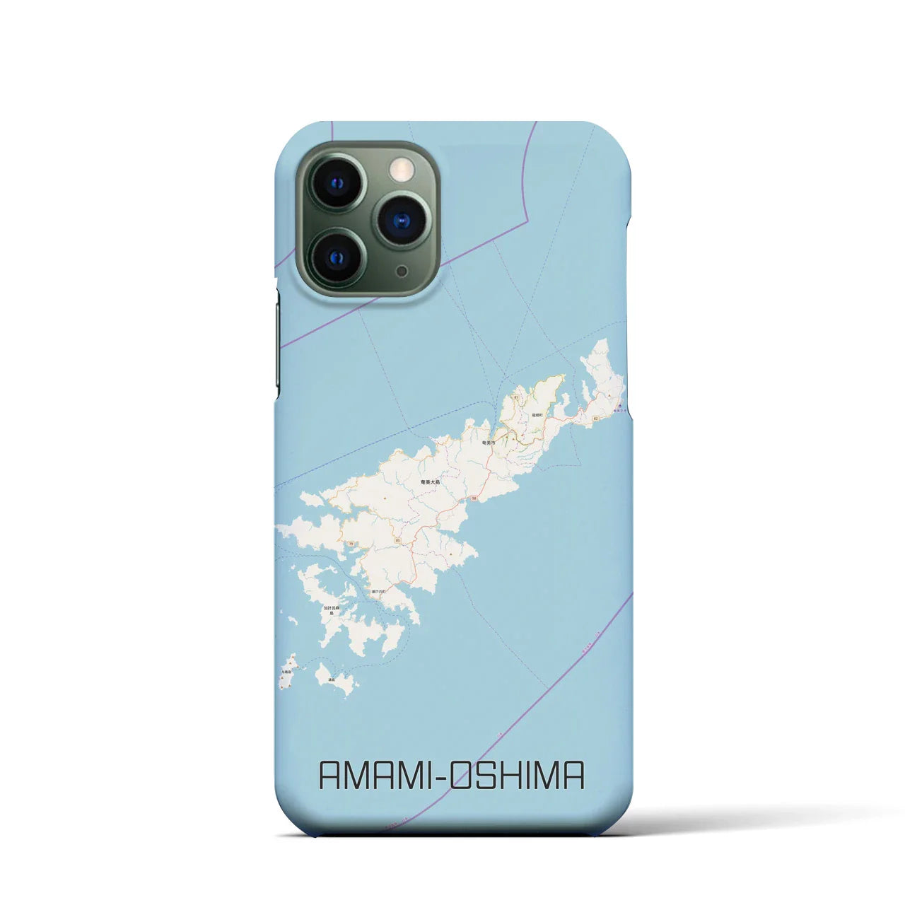 【奄美大島(鹿児島県)】地図柄iPhoneケース(バックカバータイプ)