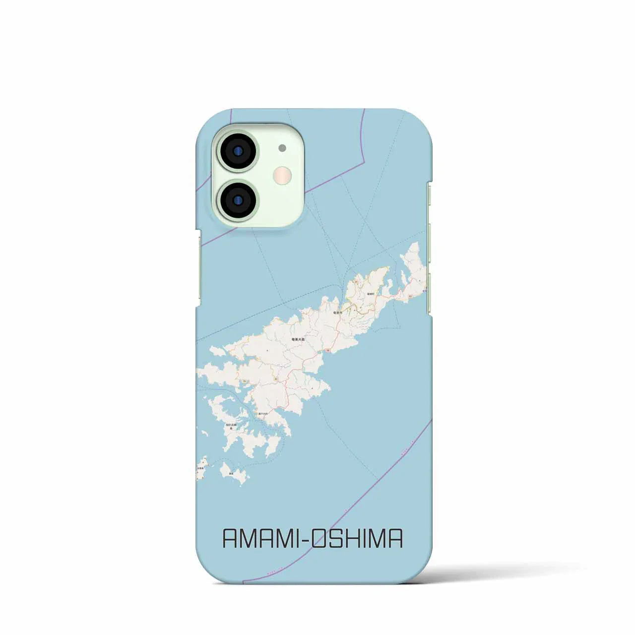 【奄美大島(鹿児島県)】地図柄iPhoneケース(バックカバータイプ)