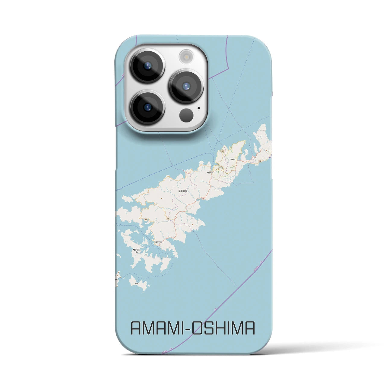 【奄美大島(鹿児島県)】地図柄iPhoneケース(バックカバータイプ)