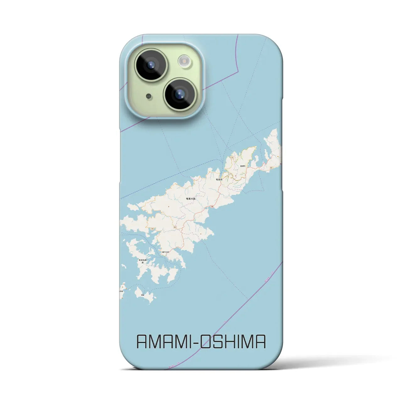 【奄美大島(鹿児島県)】地図柄iPhoneケース(バックカバータイプ)