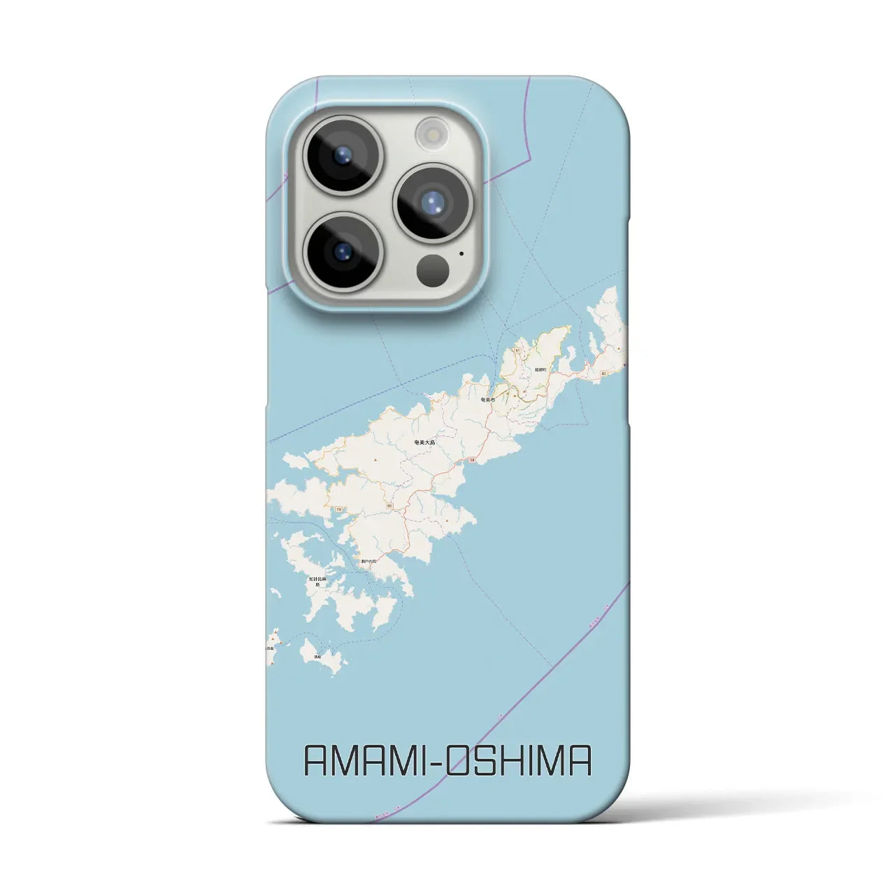 【奄美大島(鹿児島県)】地図柄iPhoneケース(バックカバータイプ)