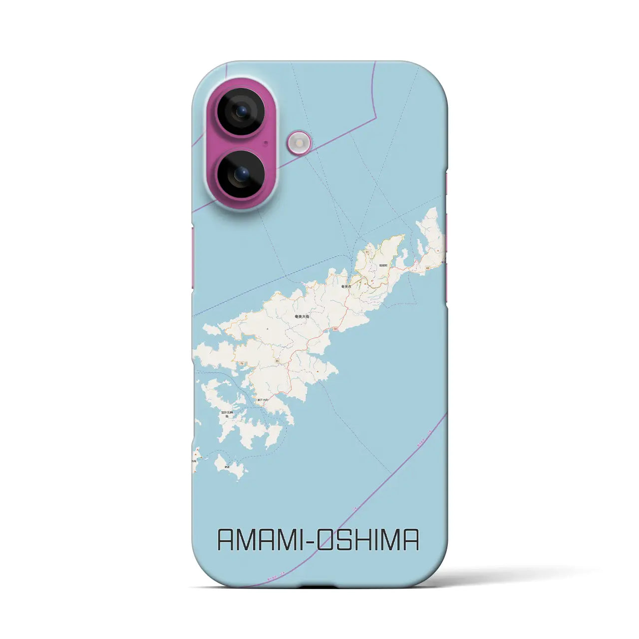 【奄美大島(鹿児島県)】地図柄iPhoneケース(バックカバータイプ)