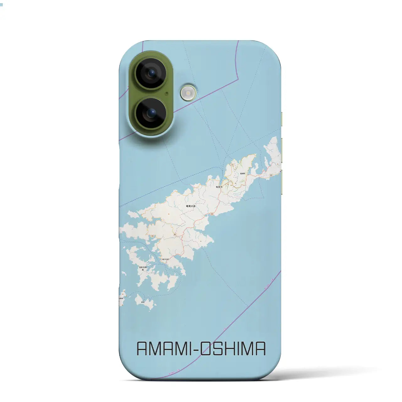 【奄美大島(鹿児島県)】地図柄iPhoneケース(バックカバータイプ)