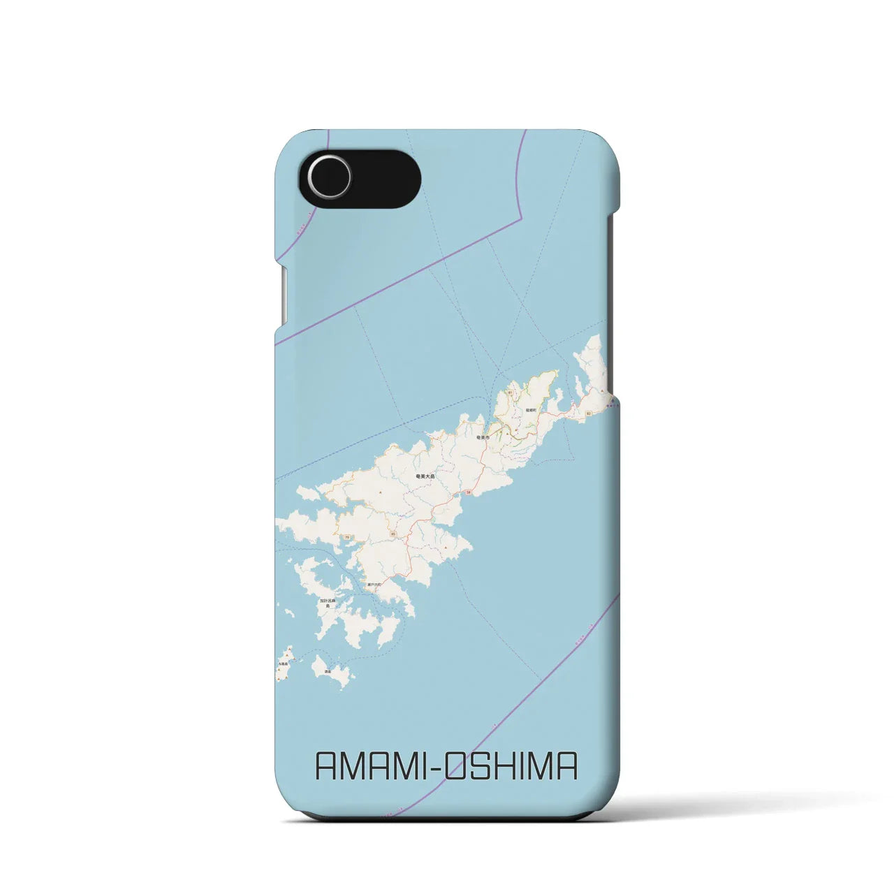 【奄美大島(鹿児島県)】地図柄iPhoneケース(バックカバータイプ)