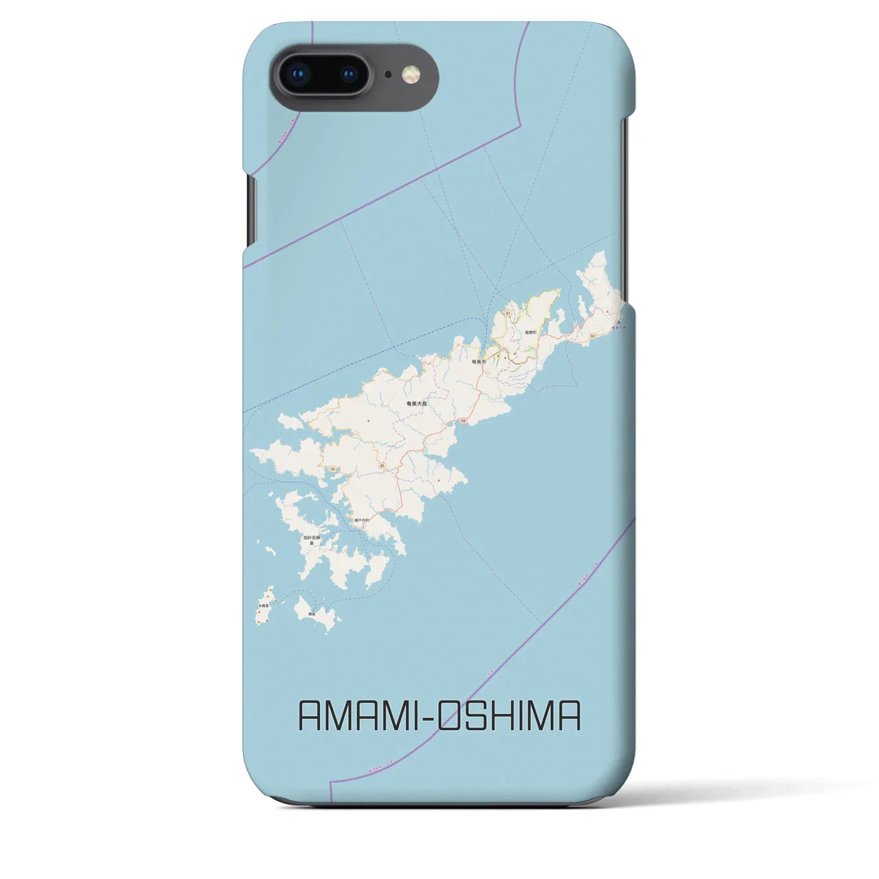【奄美大島(鹿児島県)】地図柄iPhoneケース(バックカバータイプ)