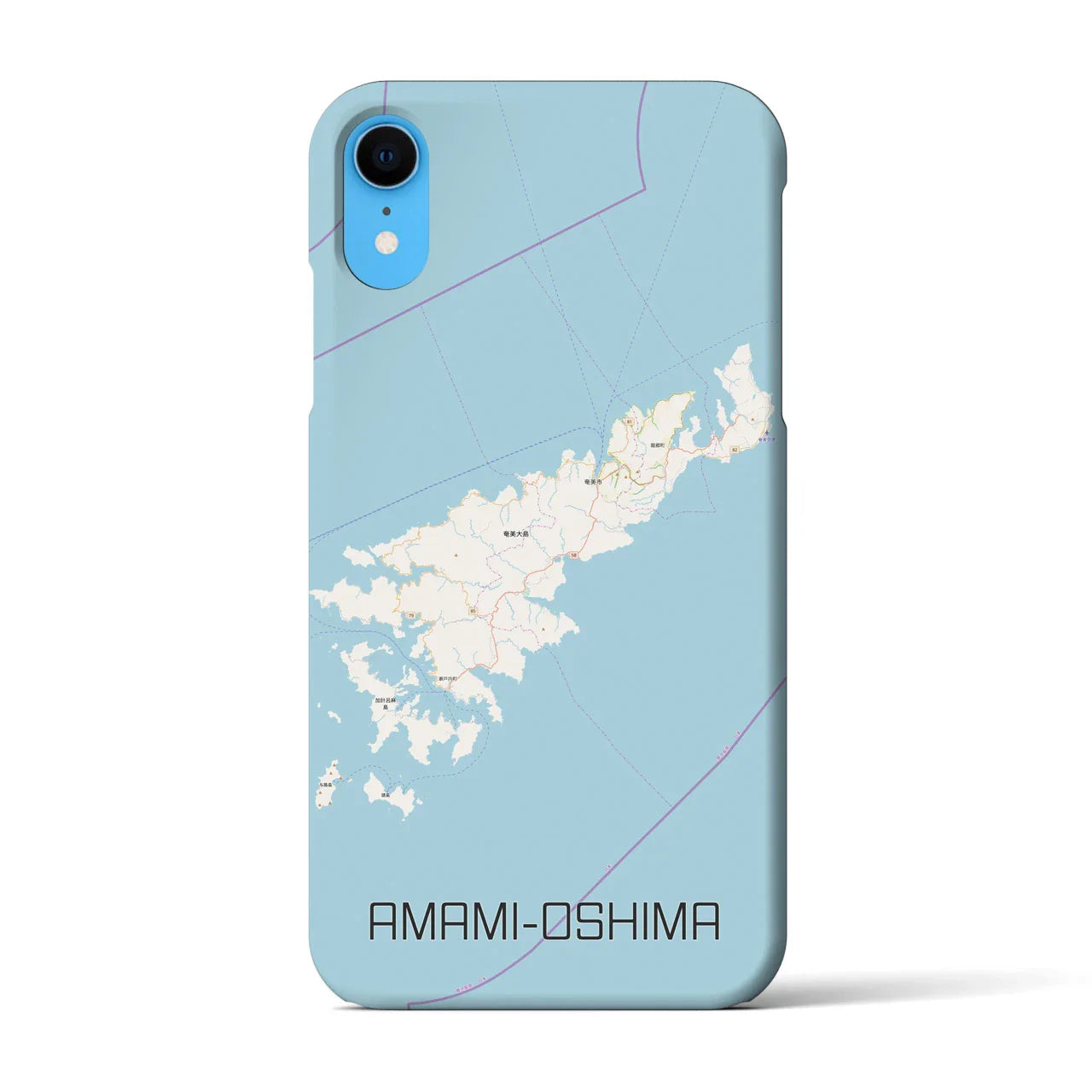 【奄美大島(鹿児島県)】地図柄iPhoneケース(バックカバータイプ)