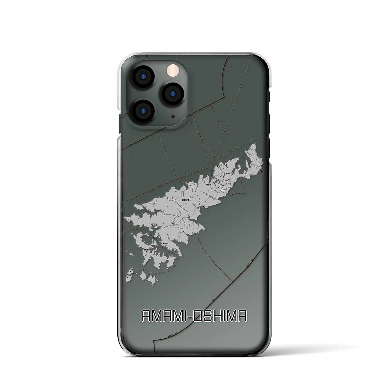 【奄美大島(鹿児島県)】地図柄iPhoneケース(クリアタイプ)