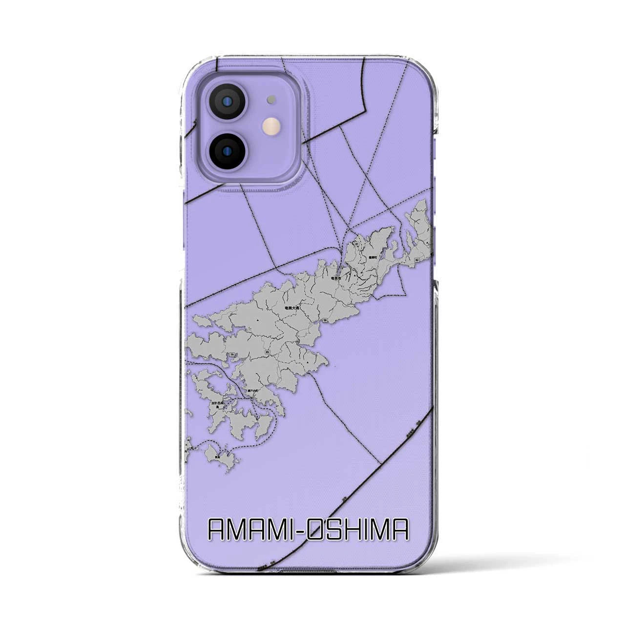 【奄美大島(鹿児島県)】地図柄iPhoneケース(クリアタイプ)