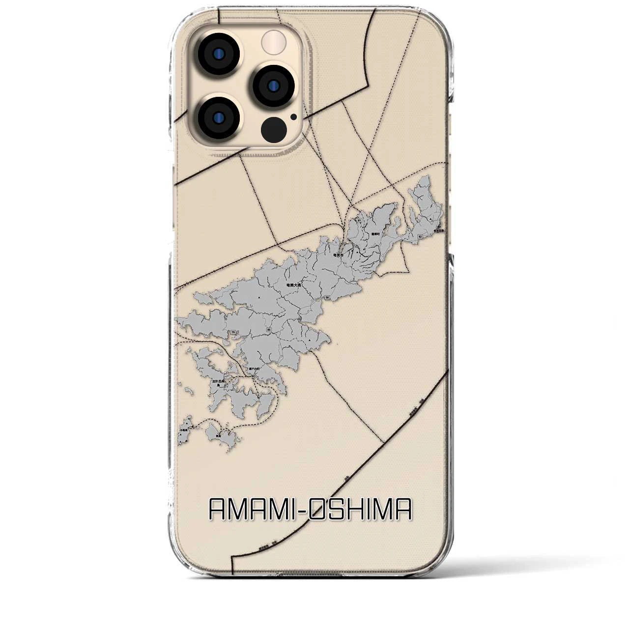 【奄美大島(鹿児島県)】地図柄iPhoneケース(クリアタイプ)