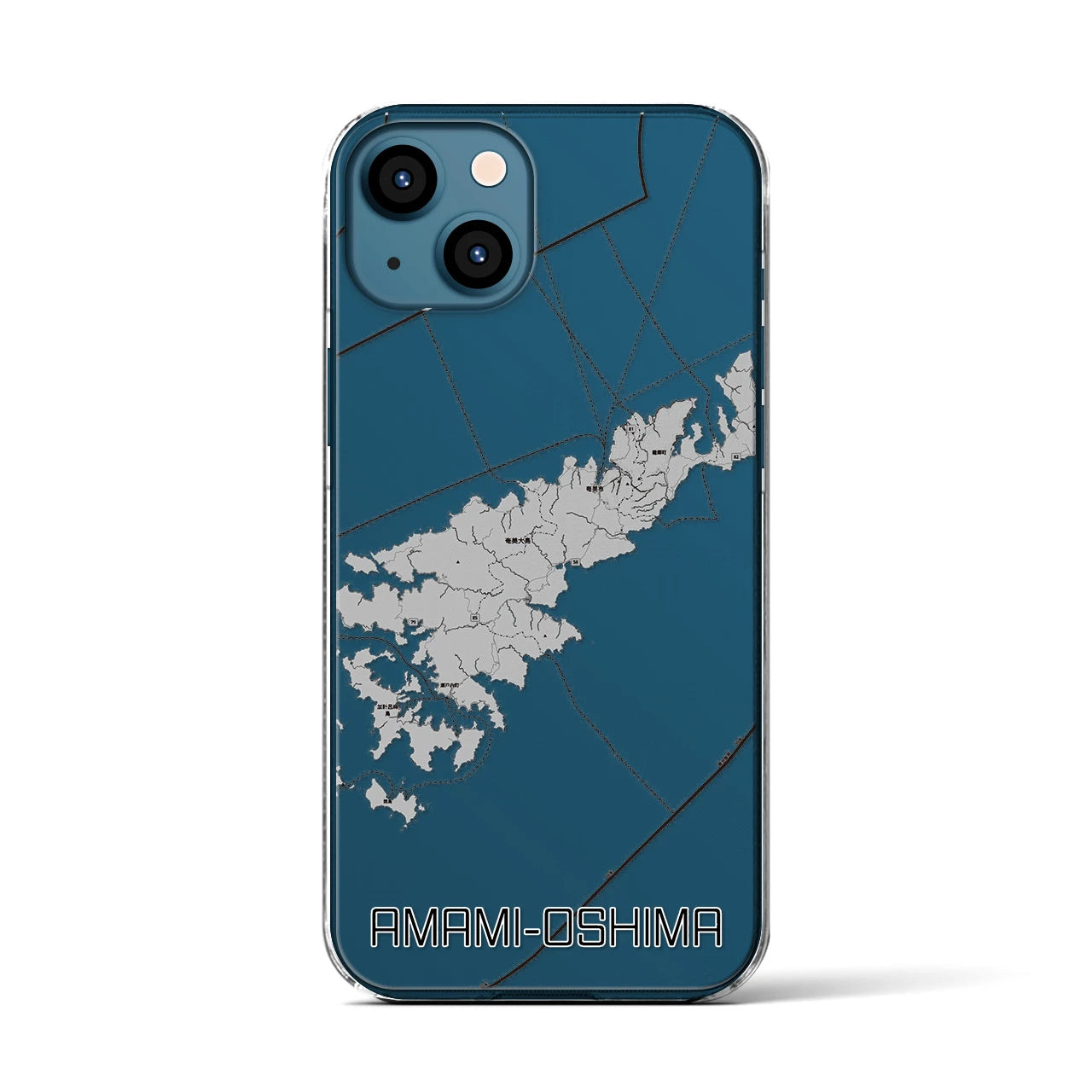【奄美大島(鹿児島県)】地図柄iPhoneケース(クリアタイプ)