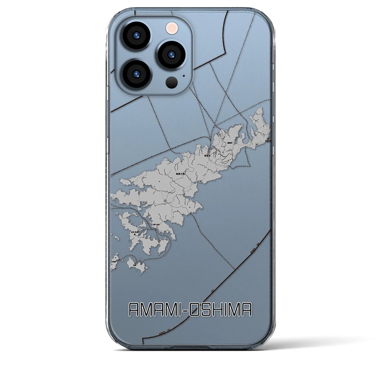 【奄美大島(鹿児島県)】地図柄iPhoneケース(クリアタイプ)