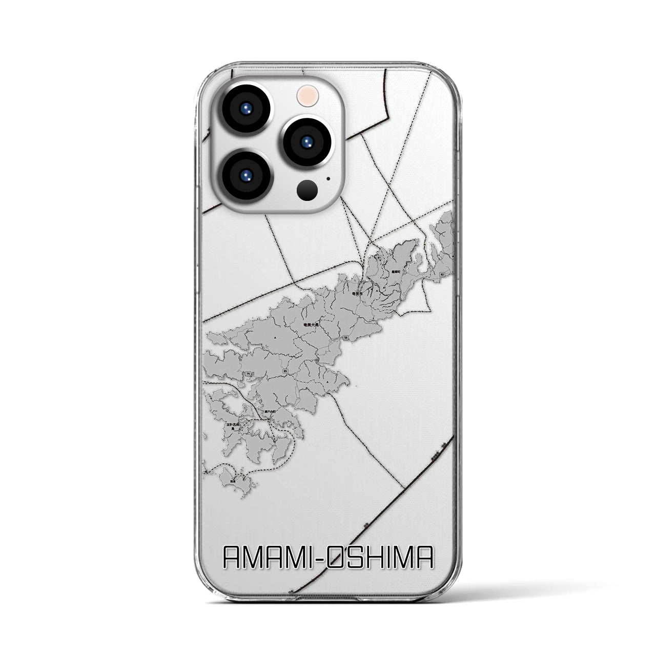 【奄美大島(鹿児島県)】地図柄iPhoneケース(クリアタイプ)