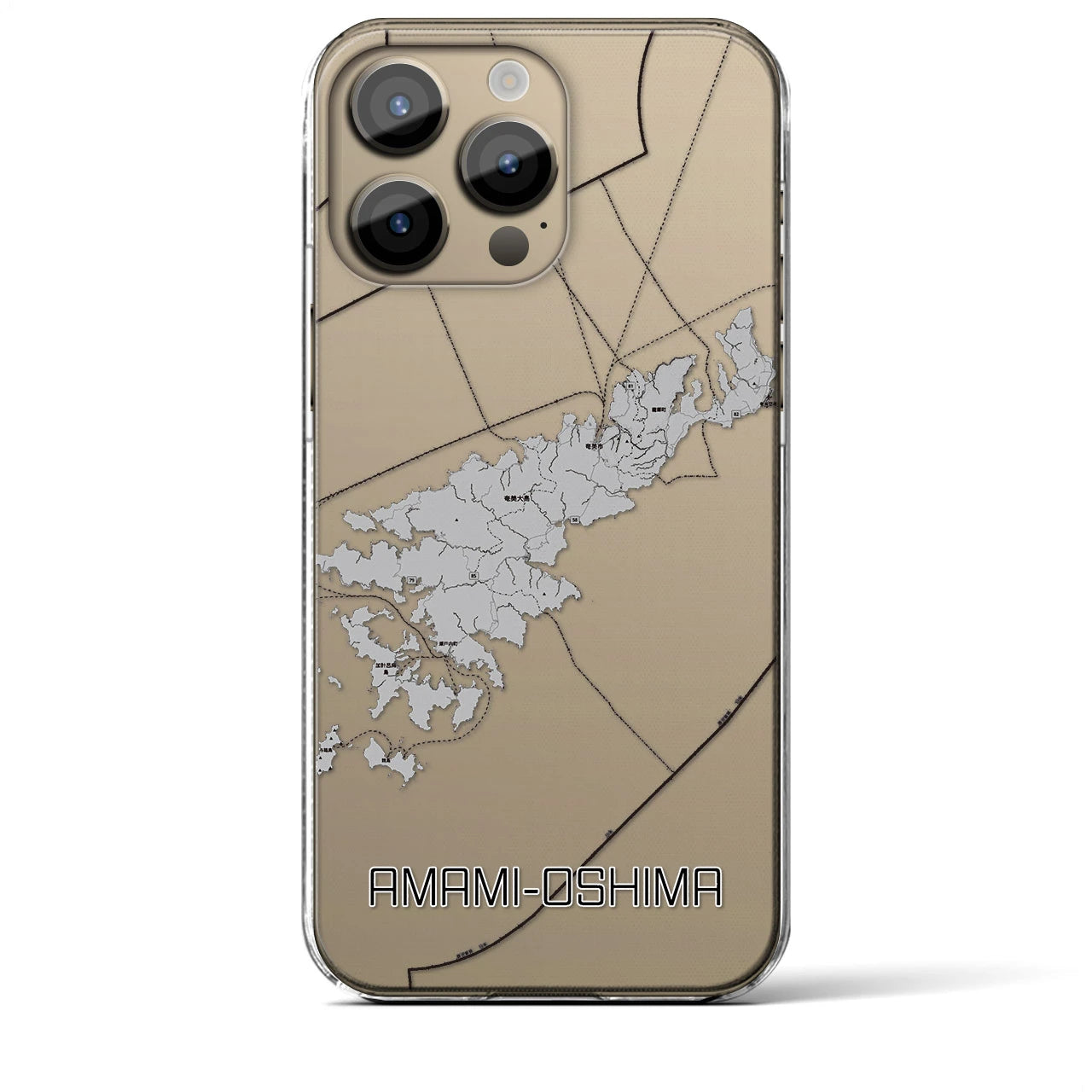 【奄美大島(鹿児島県)】地図柄iPhoneケース(クリアタイプ)