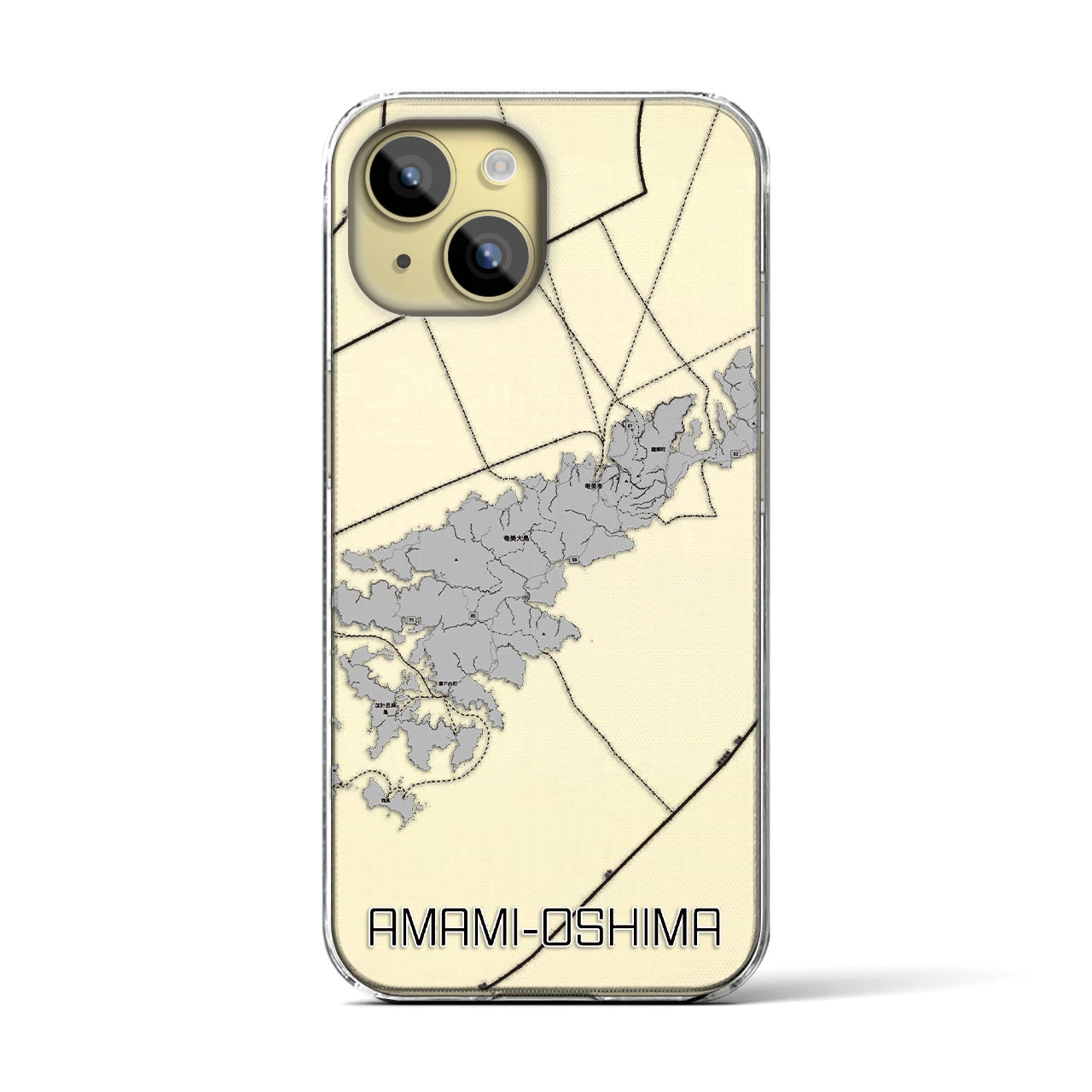 【奄美大島(鹿児島県)】地図柄iPhoneケース(クリアタイプ)