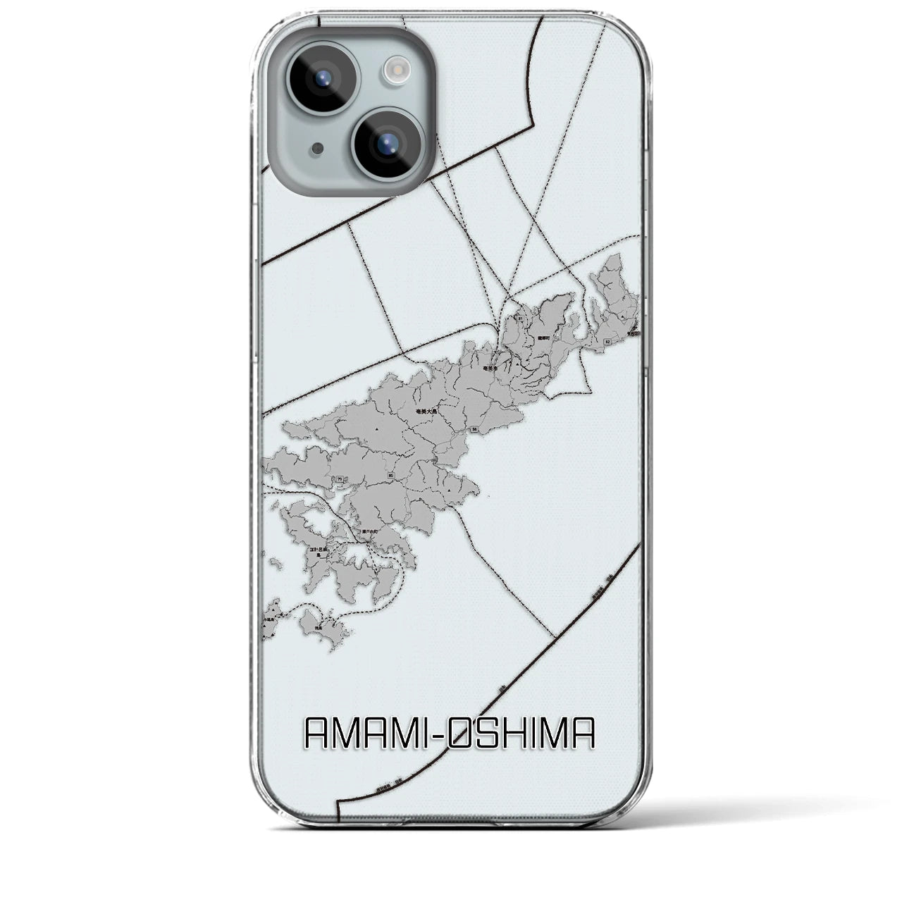 【奄美大島(鹿児島県)】地図柄iPhoneケース(クリアタイプ)