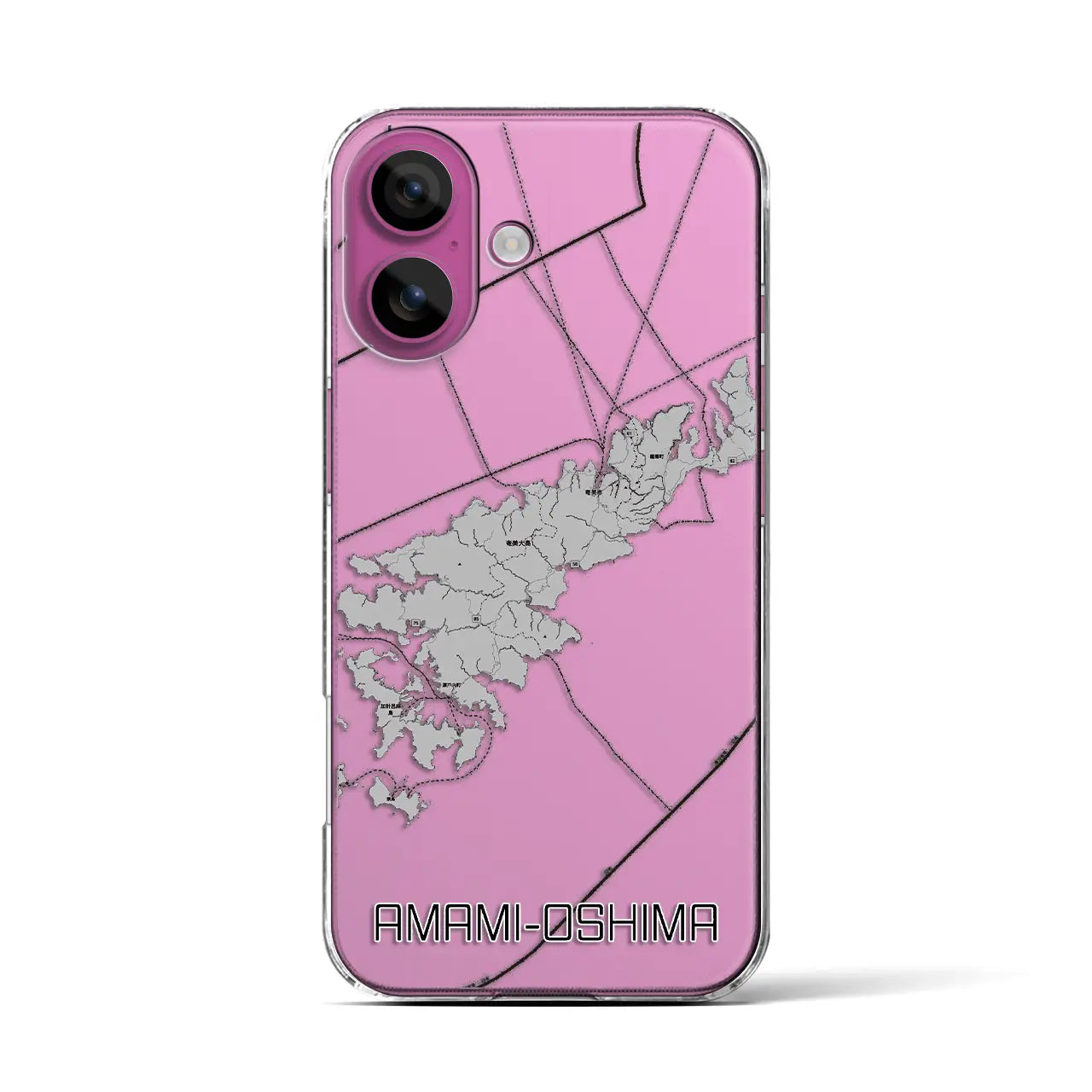 【奄美大島(鹿児島県)】地図柄iPhoneケース(クリアタイプ)