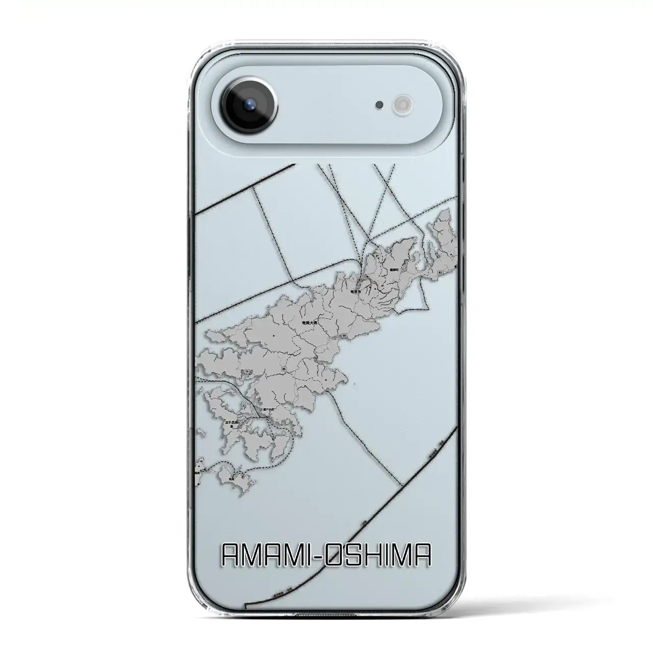 【奄美大島(鹿児島県)】地図柄iPhoneケース(クリアタイプ)