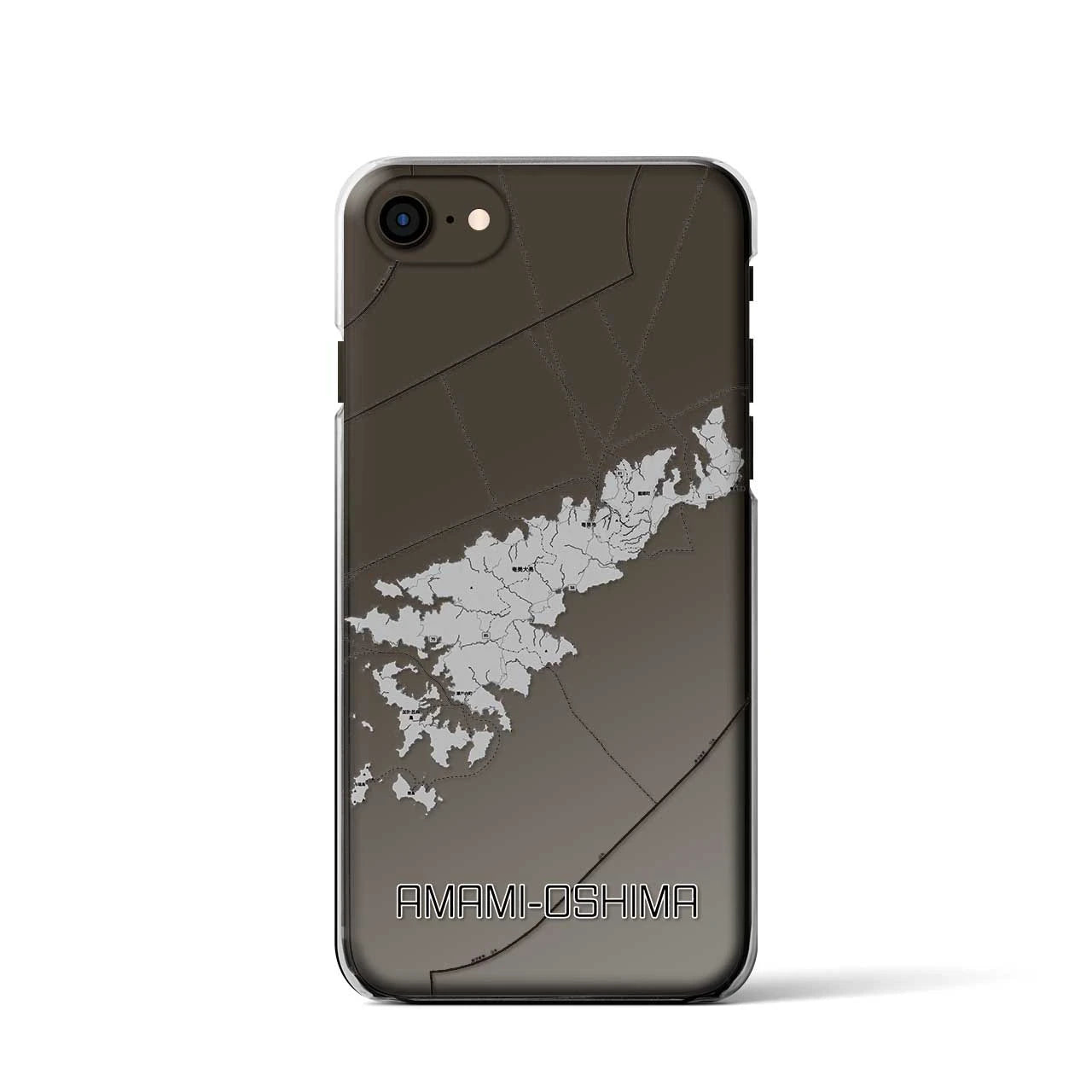 【奄美大島(鹿児島県)】地図柄iPhoneケース(クリアタイプ)