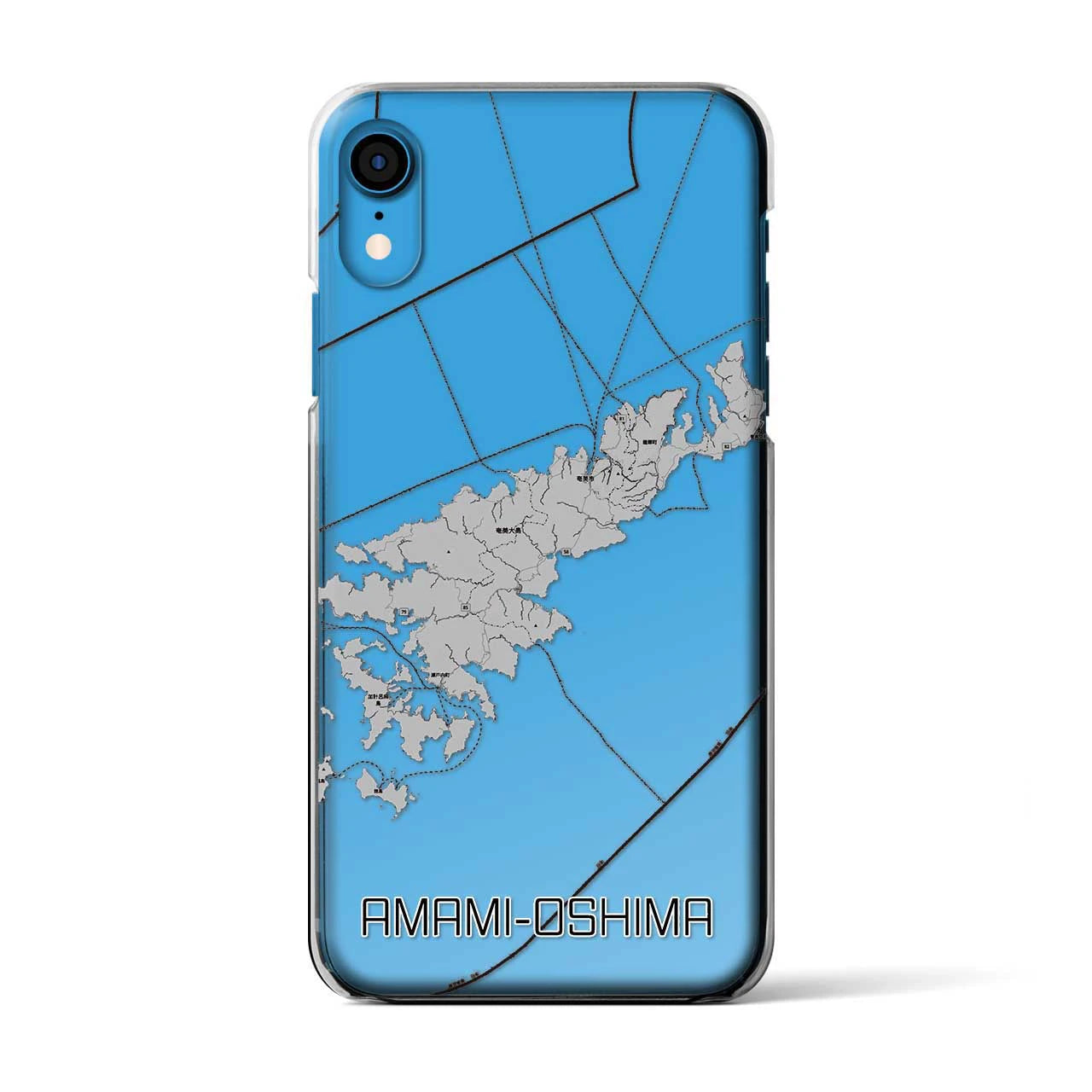 【奄美大島(鹿児島県)】地図柄iPhoneケース(クリアタイプ)